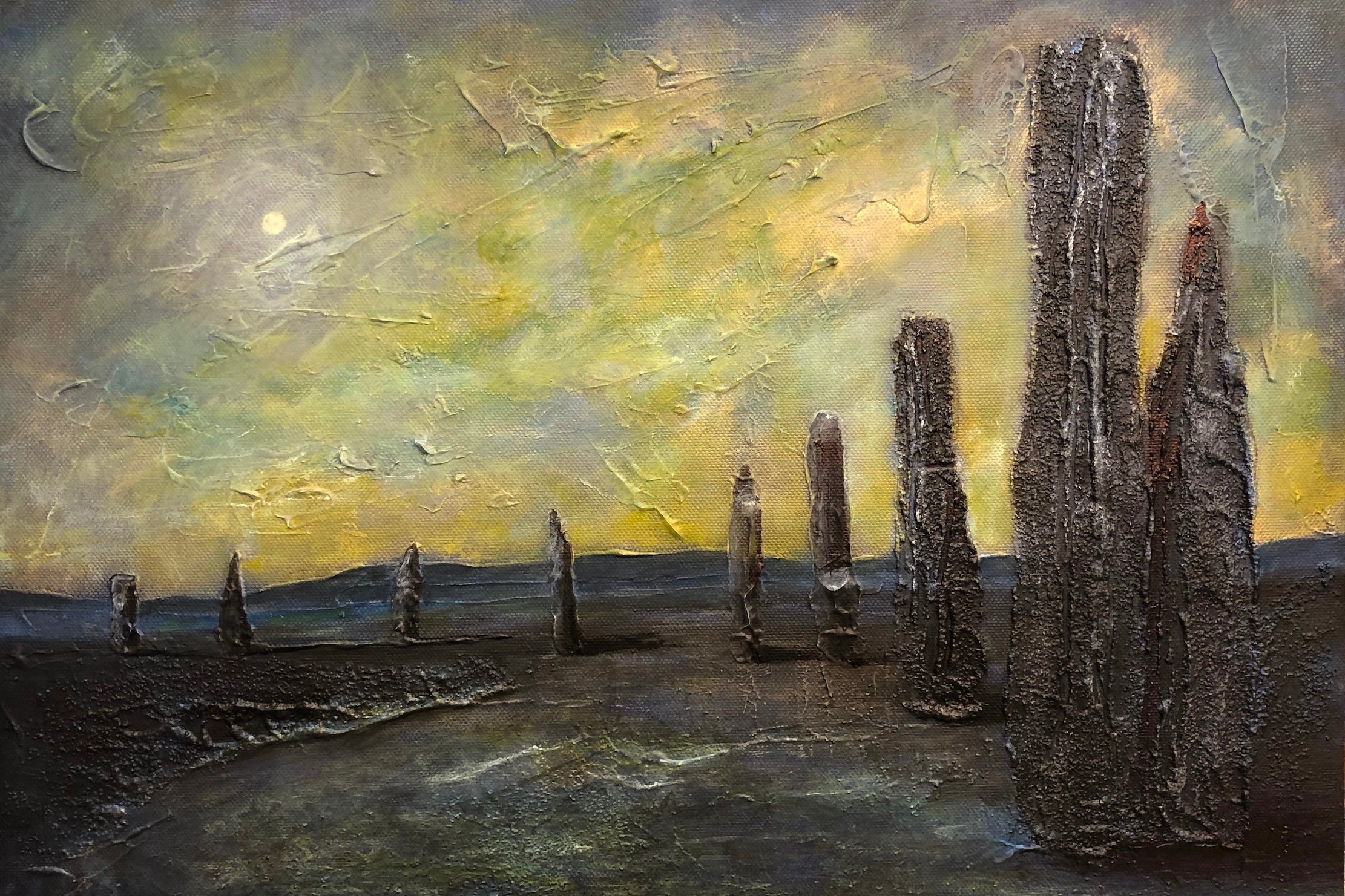 An Ethereal Ring Of Brodgar Orkney Statement Interior Wall Art Canvas