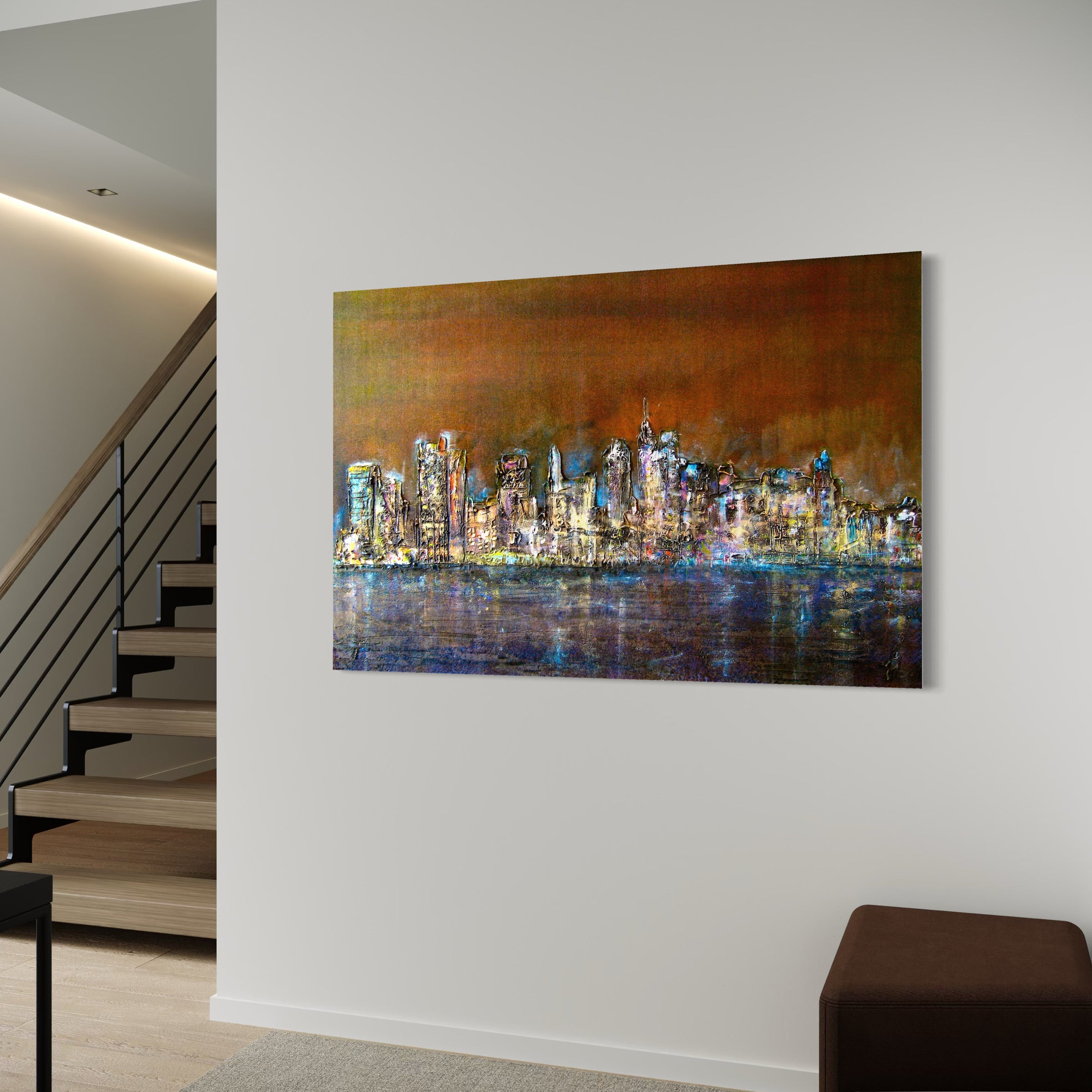 Manhattan Nights Statement Interior Wall Art Canvas