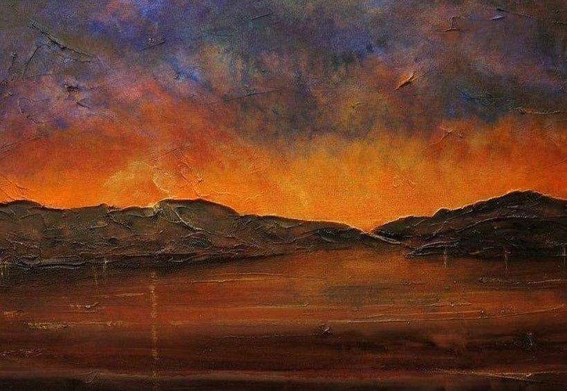 A Brooding River Clyde Dusk Scottish Landscape Painting