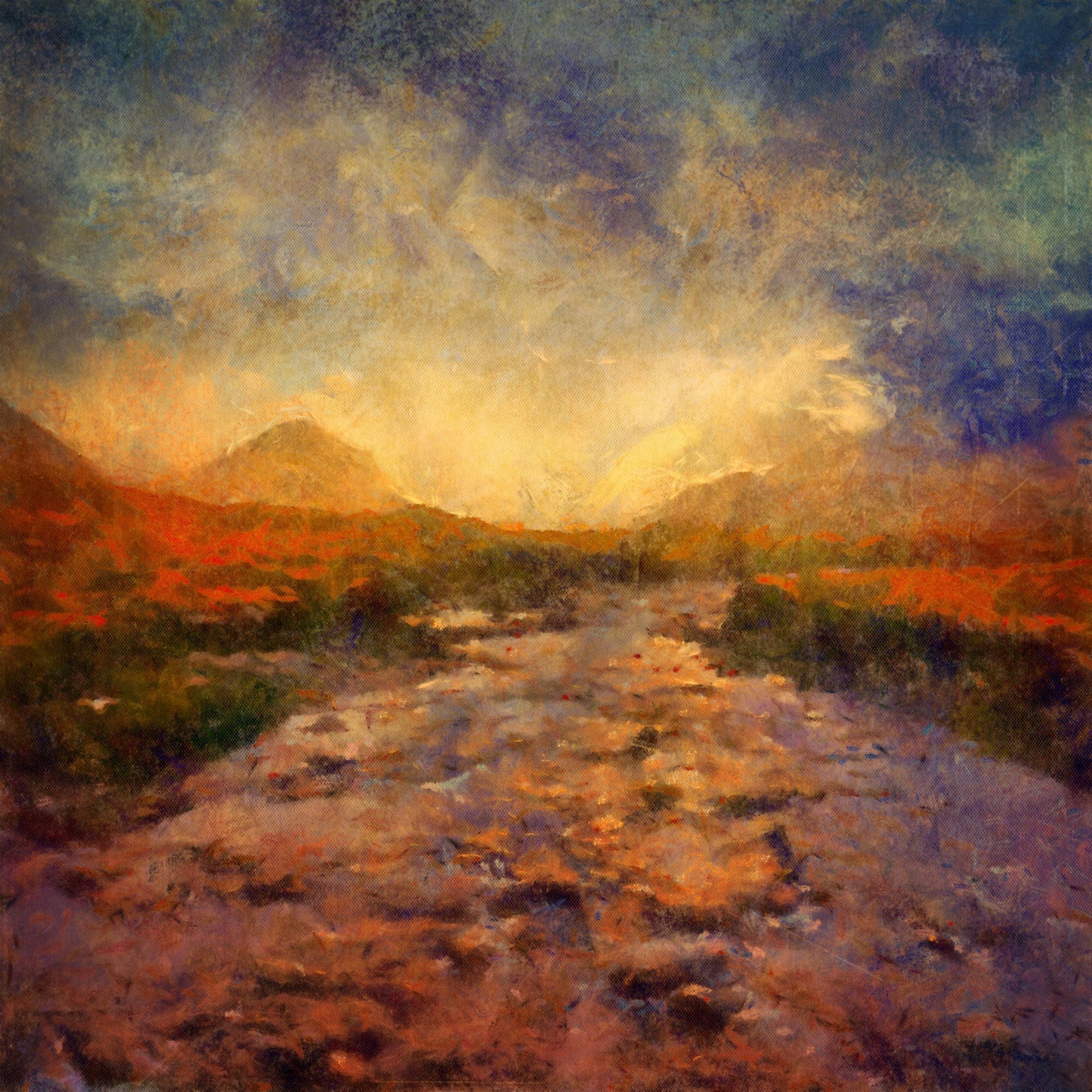 A Brooding Sligachan Skye Scottish Landscape Painting