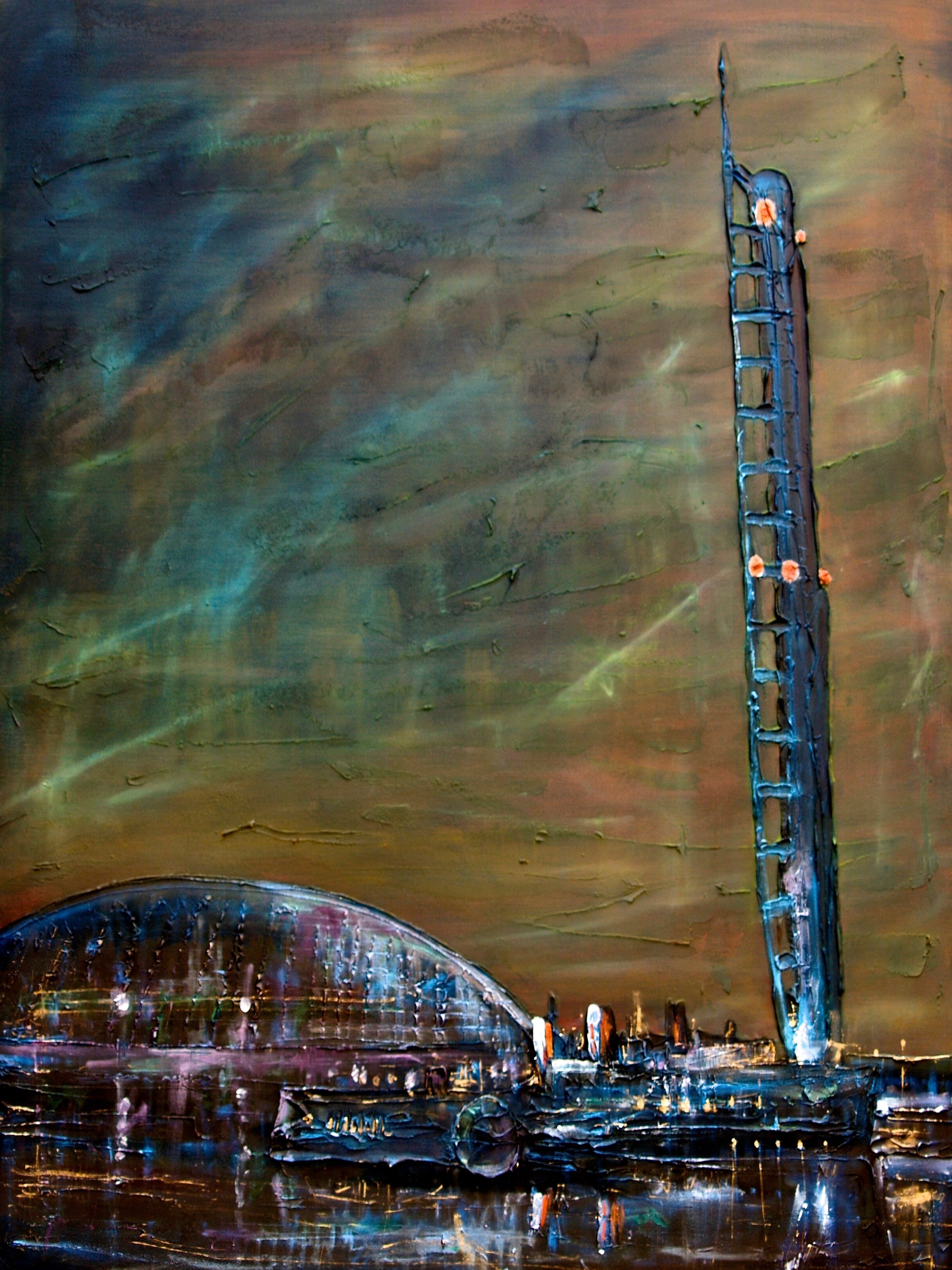 A Glasgow Night & The Waverley Scottish Landscape Painting