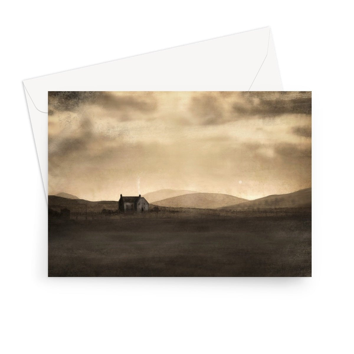 A Moonlit Croft Greeting Card.