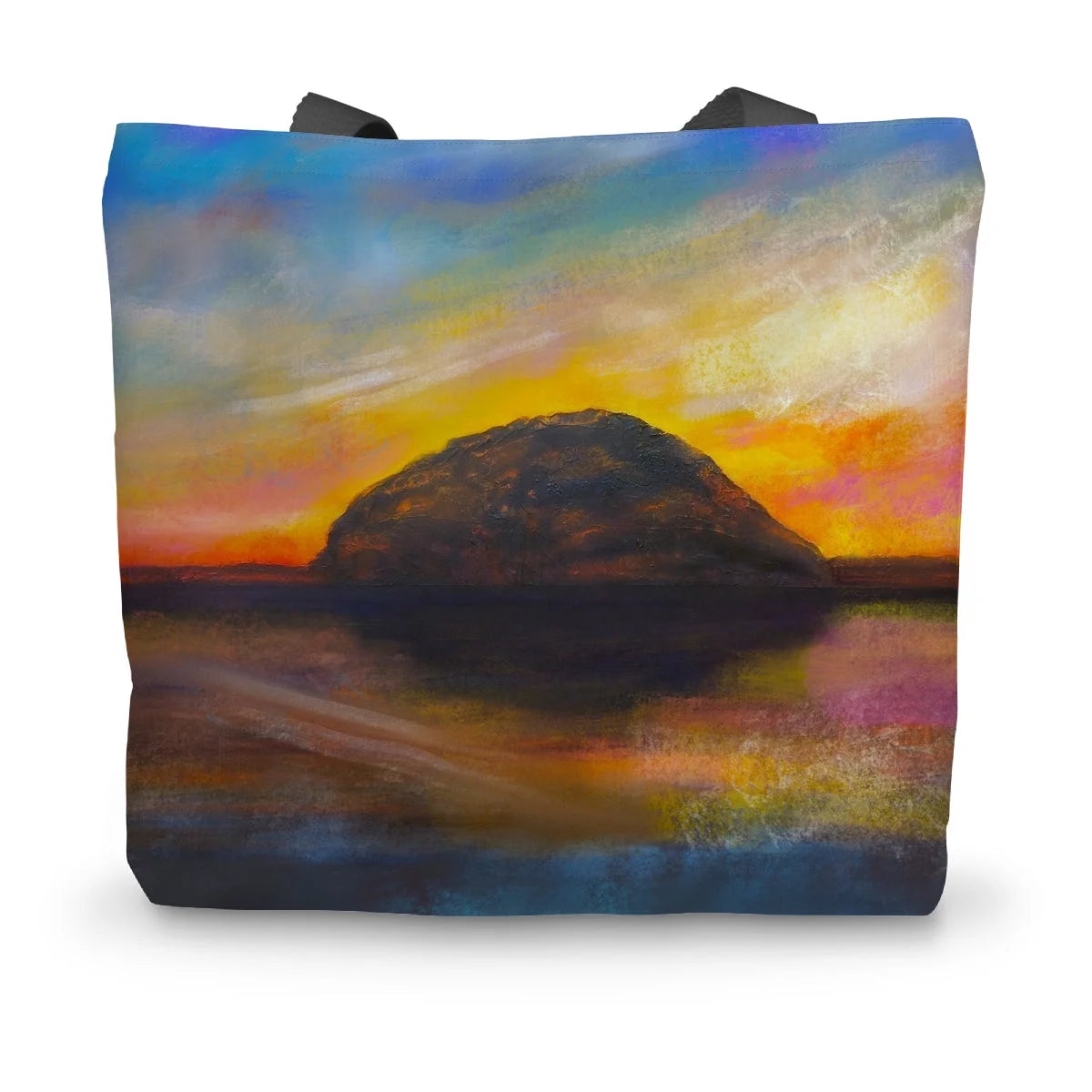 Ailsa Craig Dusk Canvas Tote Bag - Arran Art Gallery Scotland Worldwide Shipping Paintings | Prints | Gifts