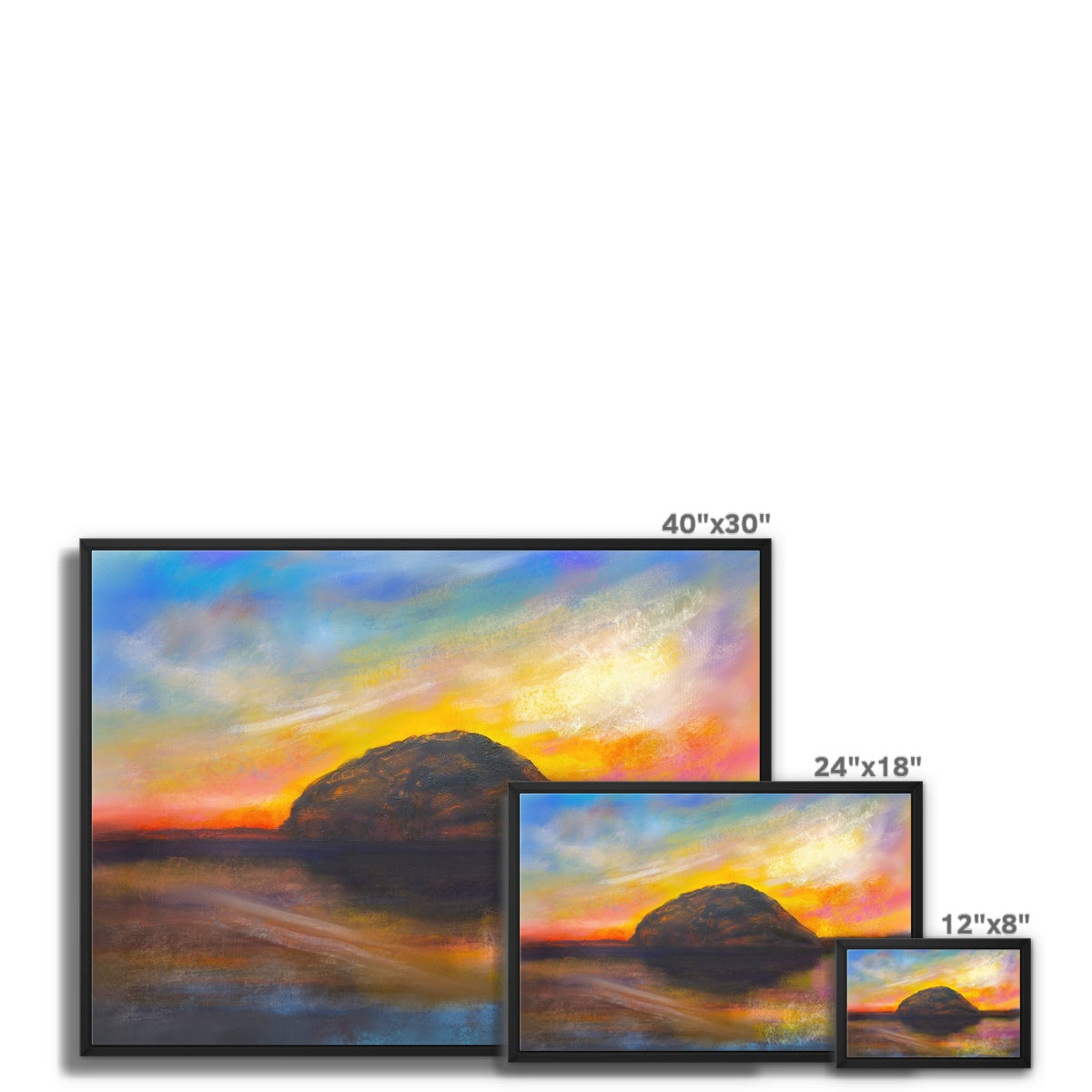 Ailsa Craig Dusk Framed Canvas