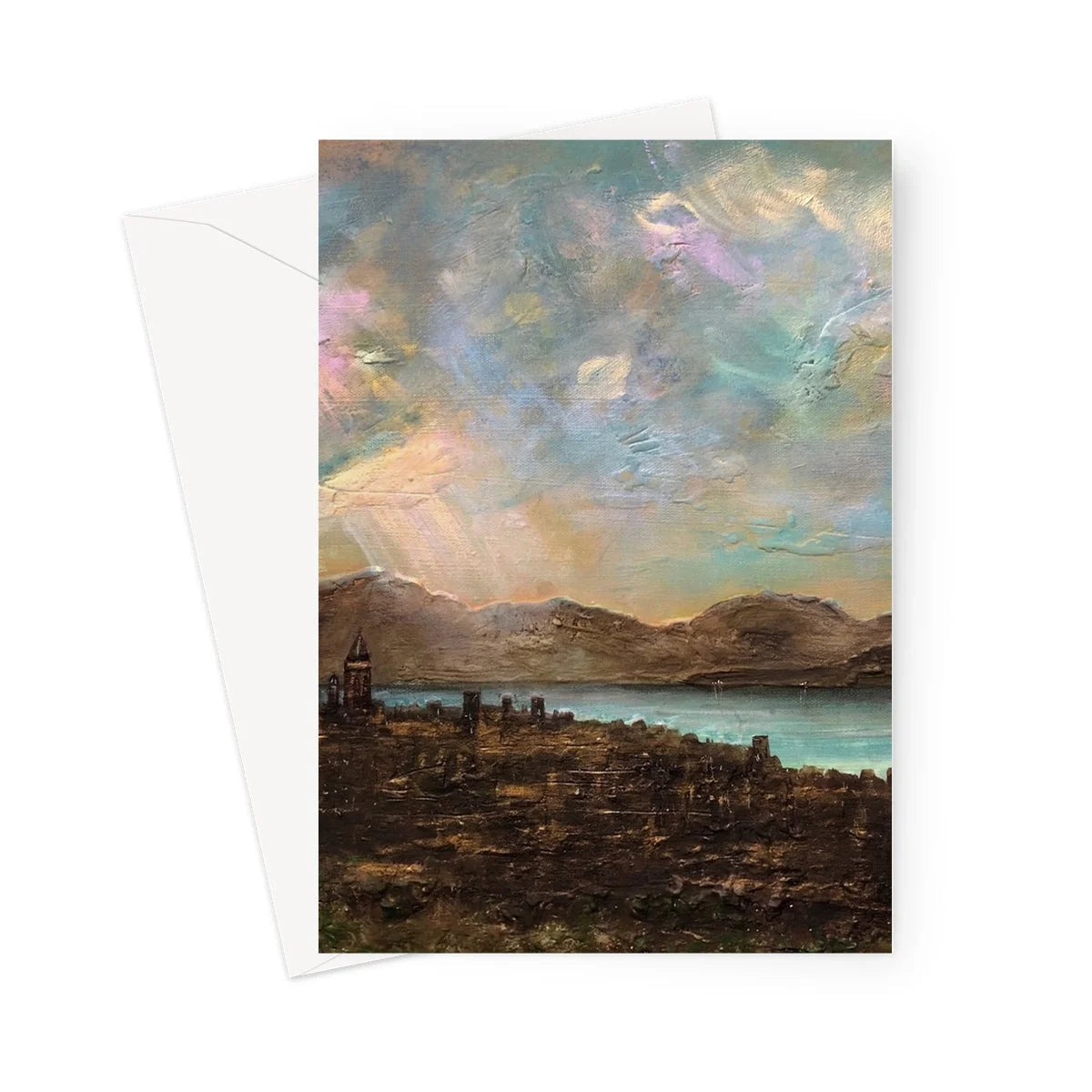 Angels Fingers Over Greenock Greeting Card - River Clyde Art Gallery Scotland Worldwide Shipping Scottish Prints