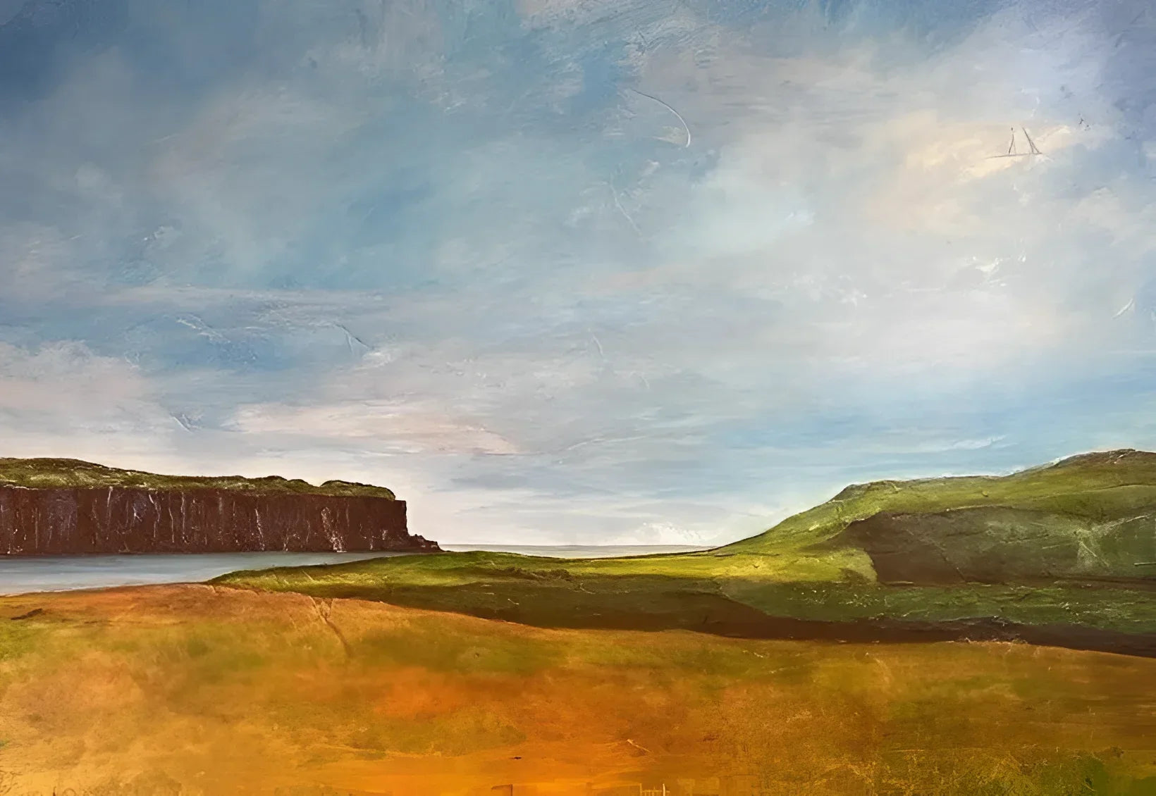 Approaching Oronsay Original Painting - Scottish Artist Skye Art Gallery Scotland
