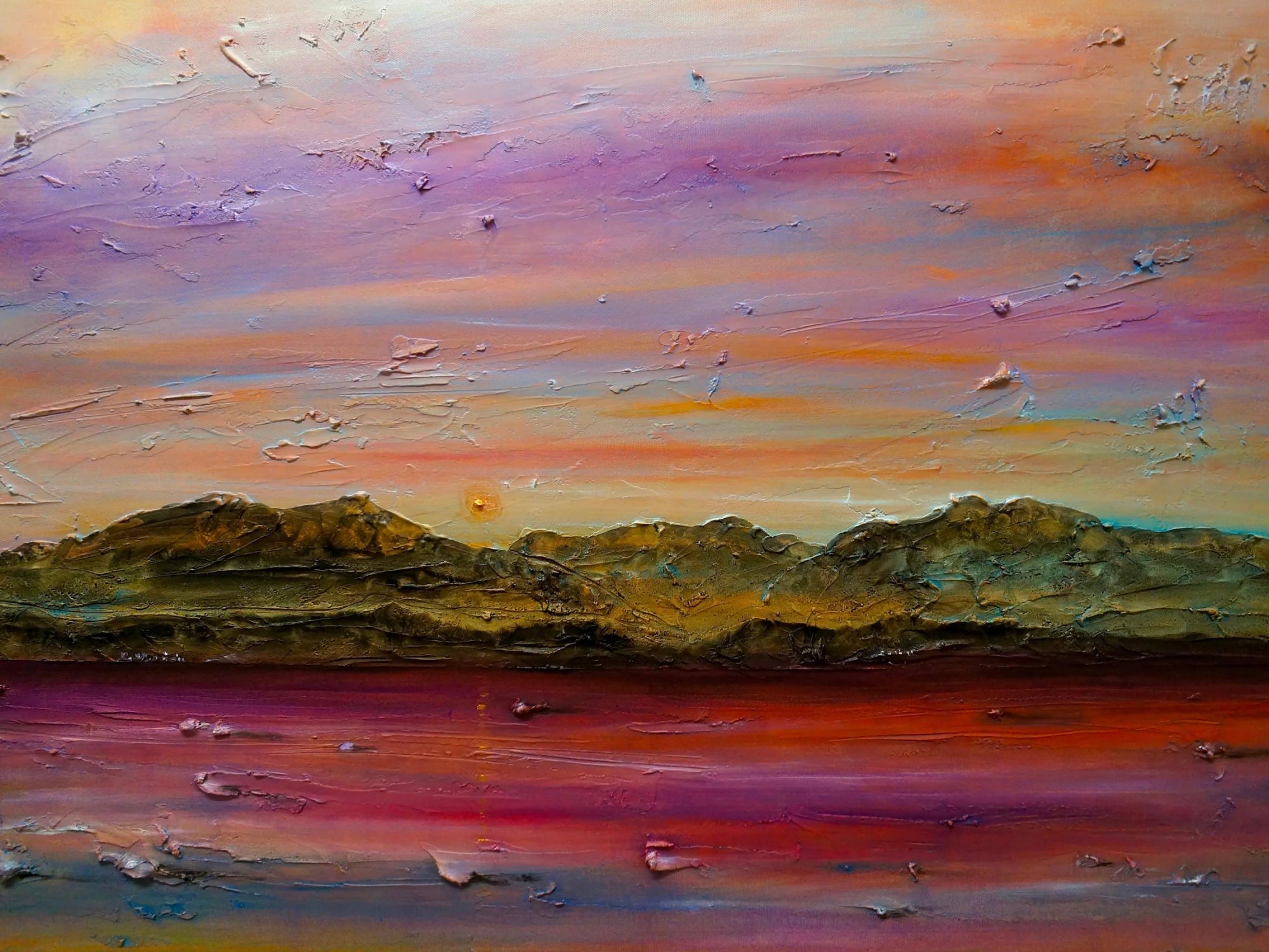 Arran Autumn Dusk Original Painting - Scottish Artist Art Gallery Scotland