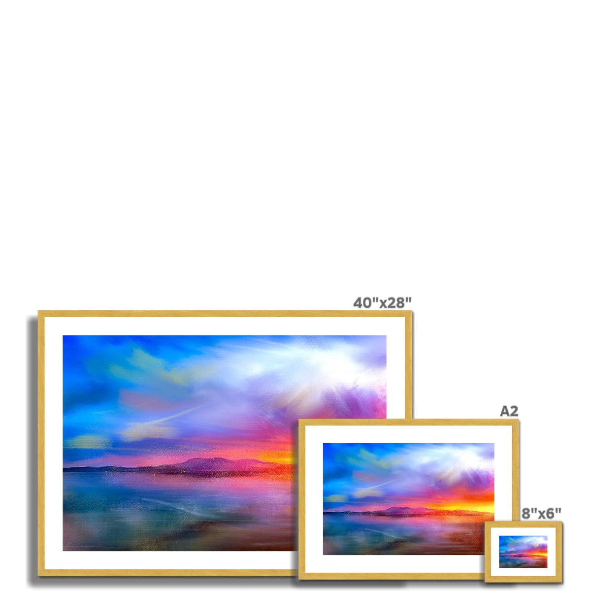 Arran Sunset Antique Framed & Mounted Print