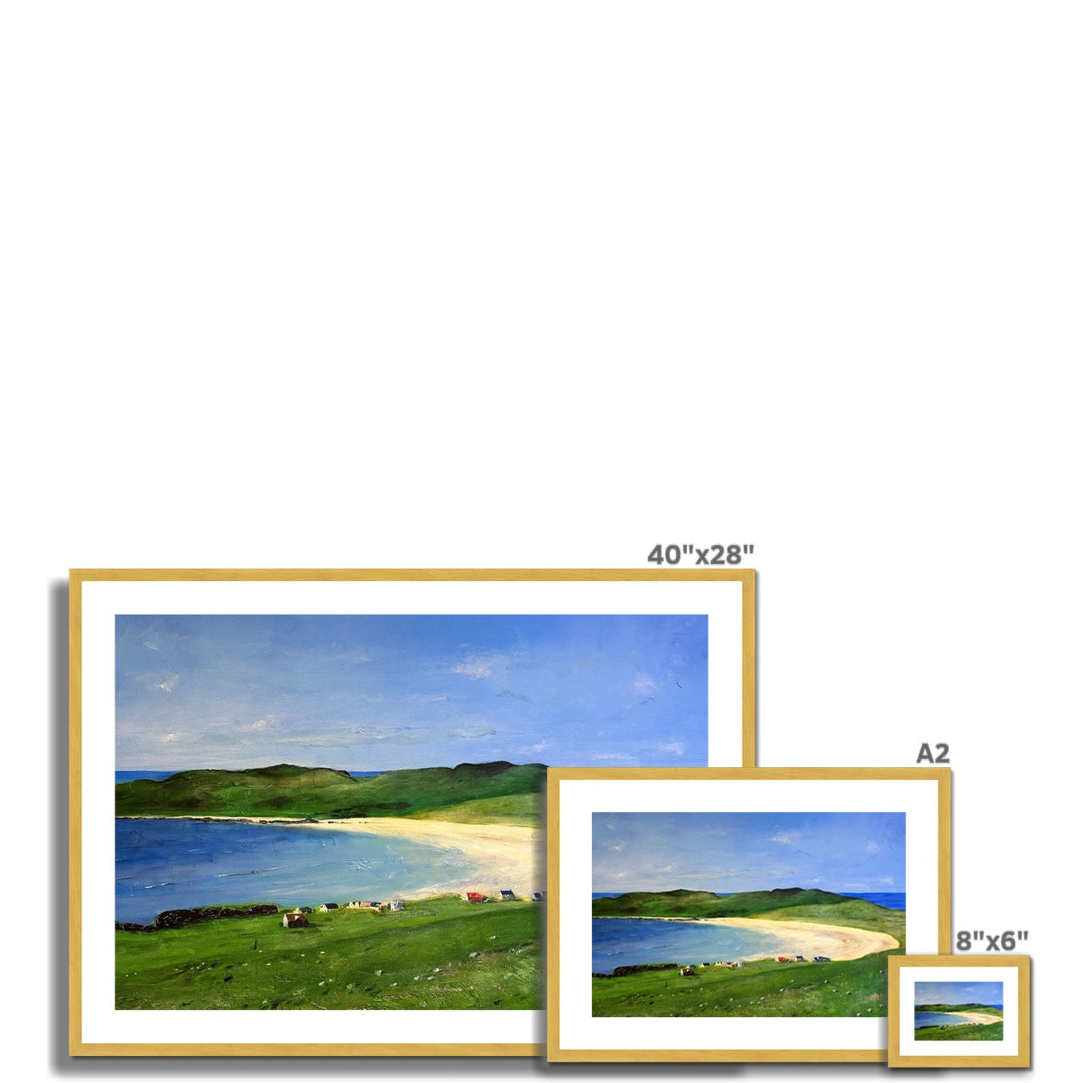 Balephuil Beach Tiree Antique Framed & Mounted Print