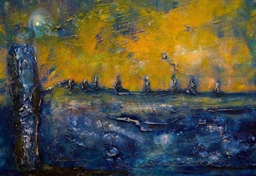 Brodgar Moonlight Orkney Scottish Landscape Painting