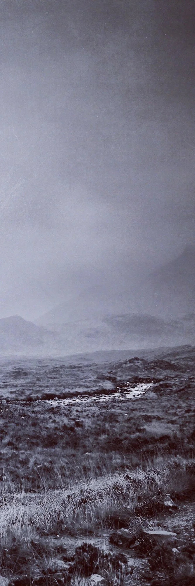 A Brooding Cuillin Skye Triptych | Statement Interior Wall Art from Scotland - Gallery Worldwide Shipping Desolate Misty Landscape
