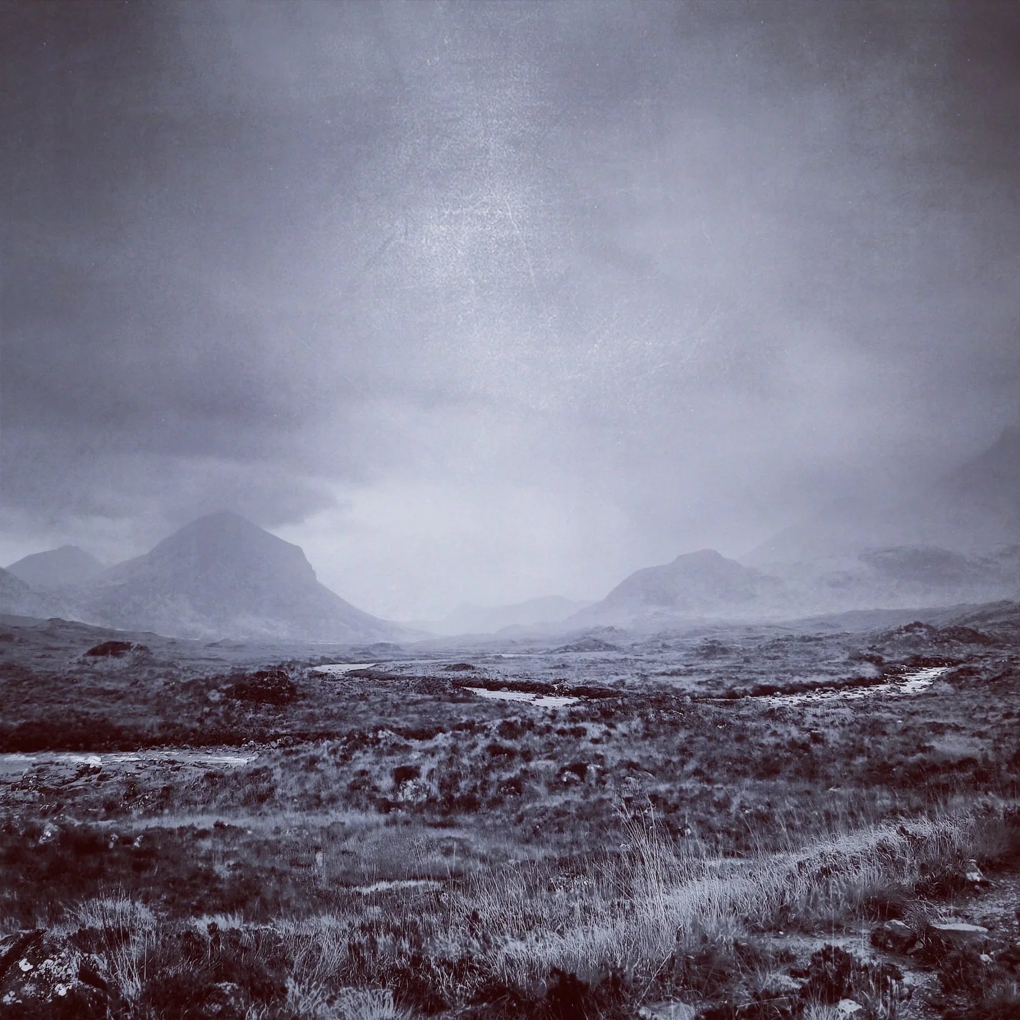 The Brooding Cuillin | Statement Interior Wall Art from Scotland - Skye Gallery Worldwide Shipping Desolate Misty Mountain Paintings