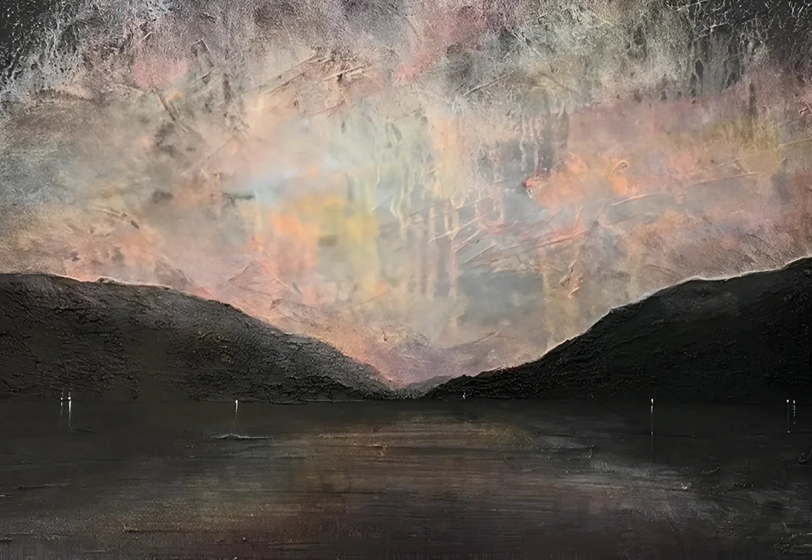 A Brooding Loch Lomond Original Painting - Scottish Artist Lochs & Mountains Art Gallery Scotland