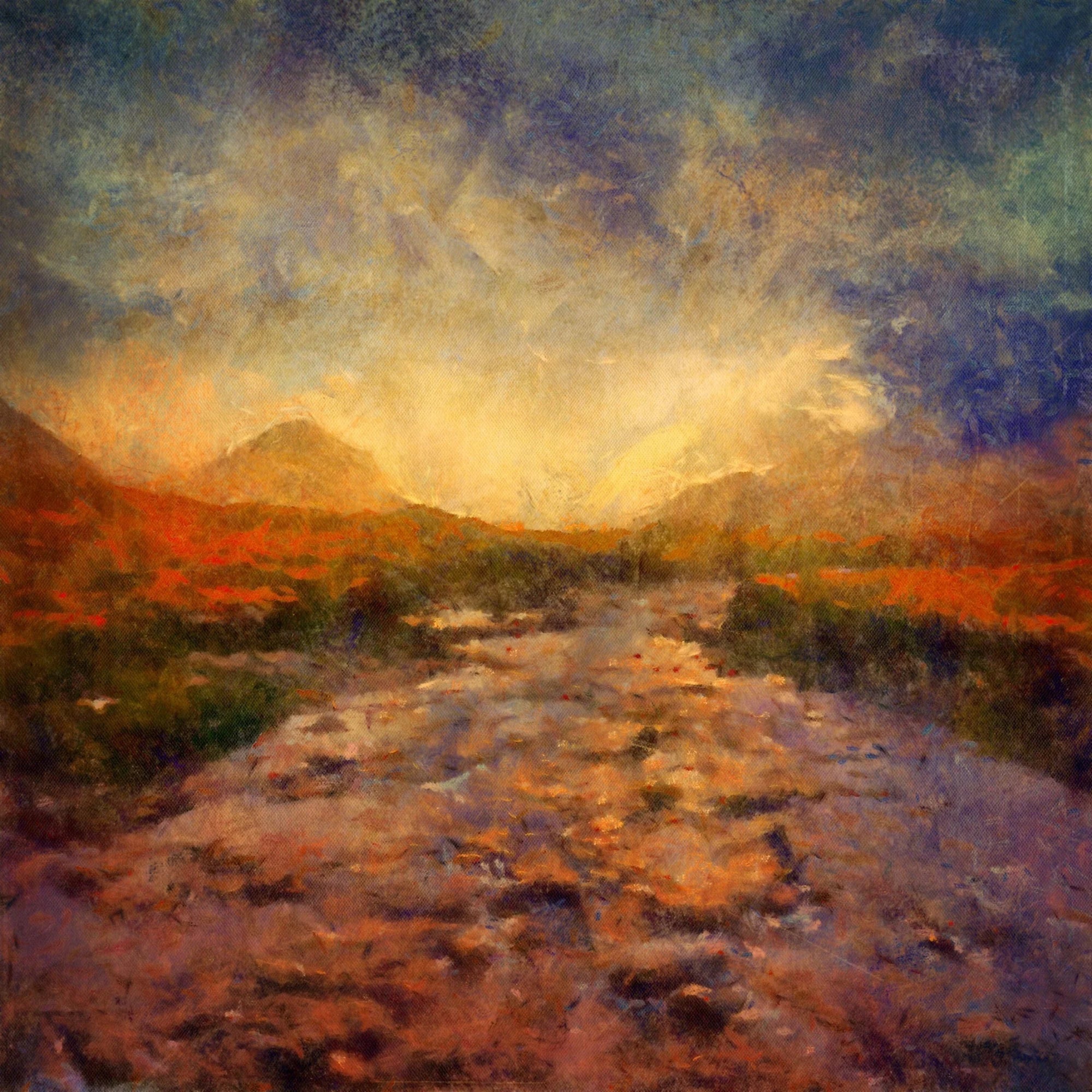 A Brooding Sligachan Original Painting - Scottish Artist Skye Art Gallery Scotland