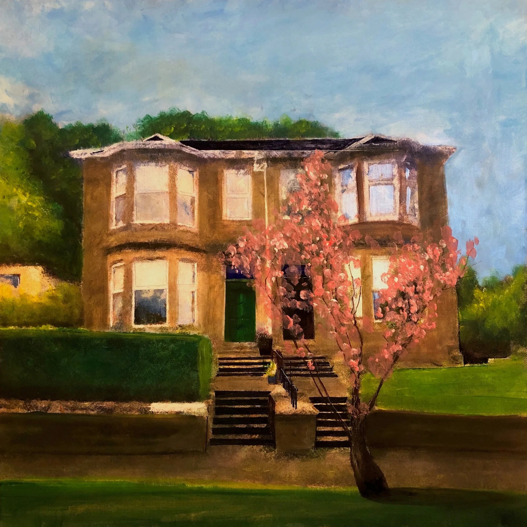Broomberry Drive Original Painting - Scottish Artist River Clyde Art Gallery Scotland