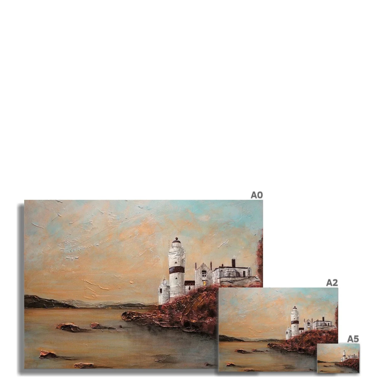 Cloch Lighthouse Dawn Fine Art Print - River Clyde Gallery Scotland Worldwide Shipping Scottish Artist Prints and Paintings Collection