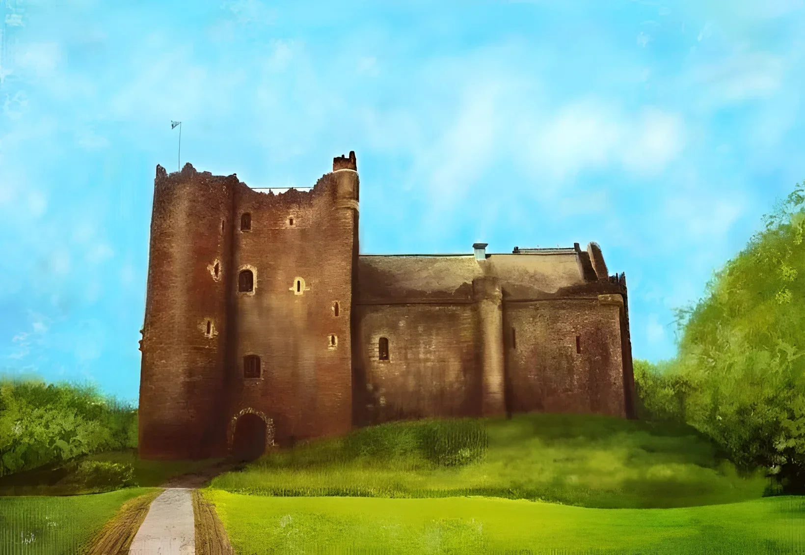 Doune Castle (castle Leoch) Original Painting - Scottish Artist Historic & Iconic Art Gallery Scotland