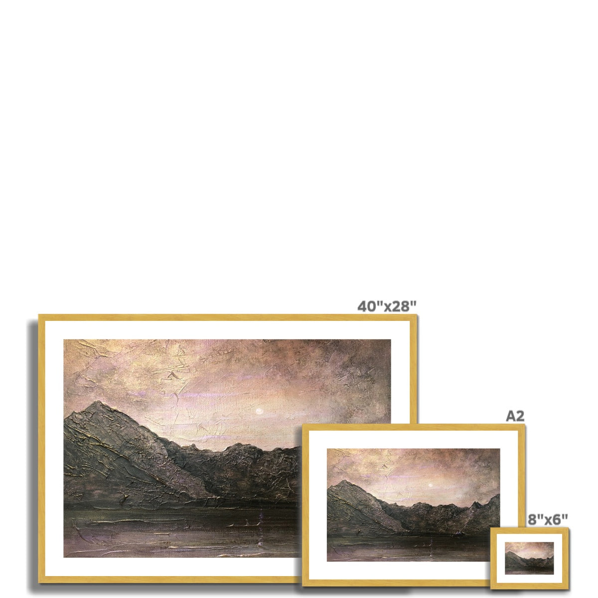 Dubh Ridge Moonlight Antique Framed & Mounted Print
