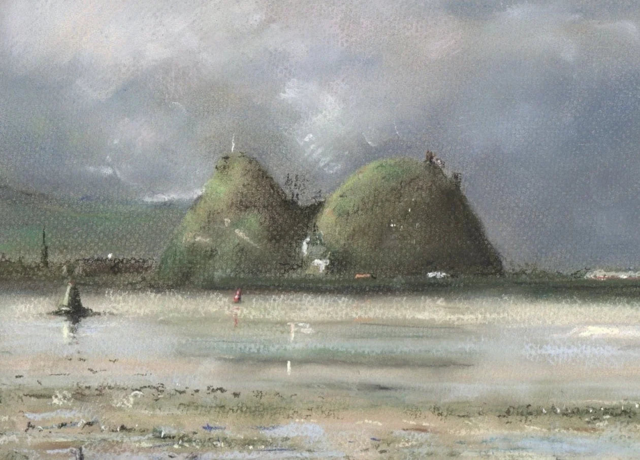 Dumbarton Rock Original Painting - Scottish Artist River Clyde Art Gallery Scotland