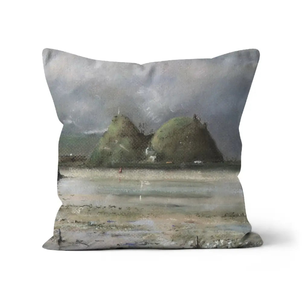Hunter Scottish Artist Dumbarton Rock Cushion Zippered Cover