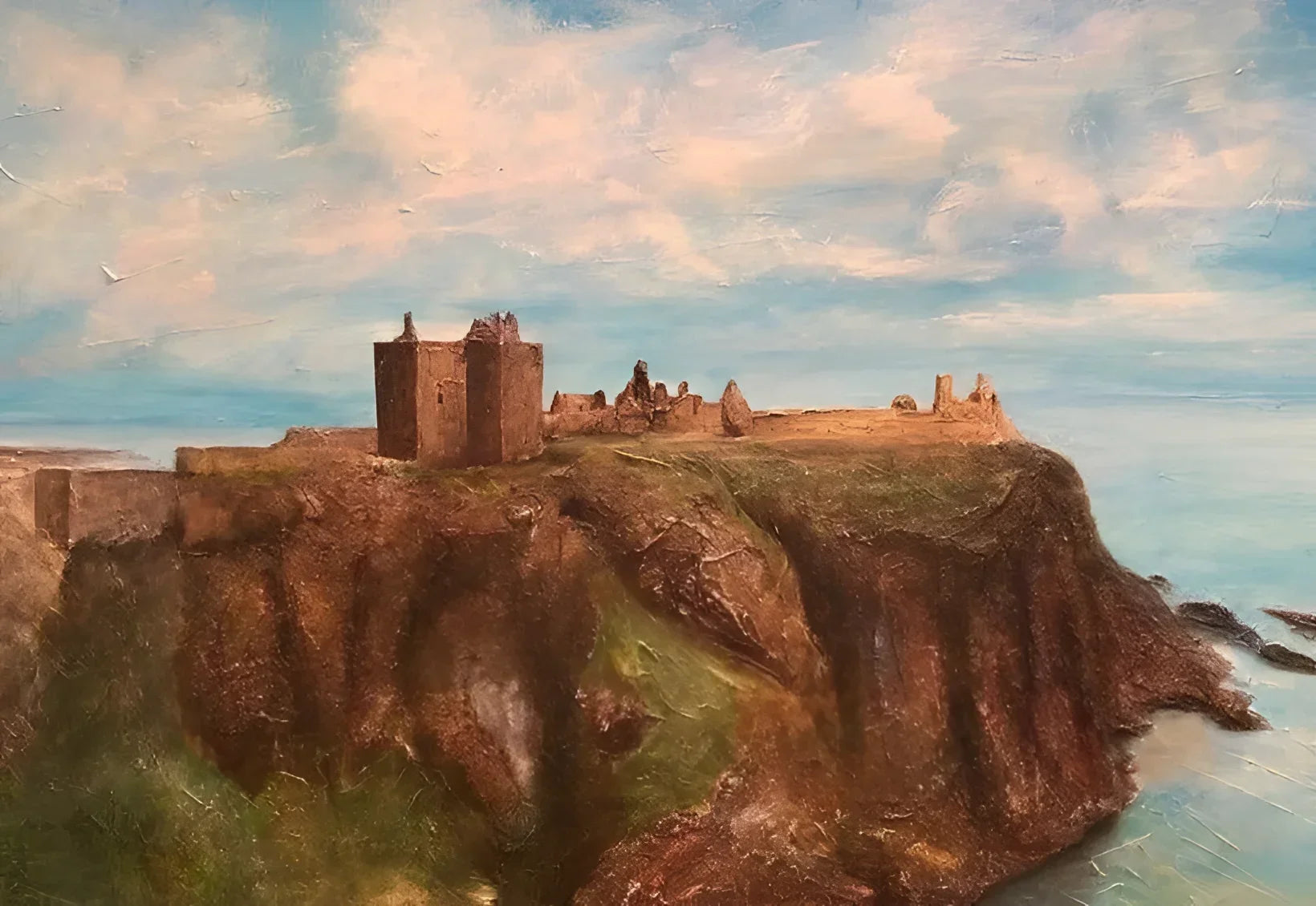 Dunnottar Castle Original Painting - Scottish Artist Historic & Iconic Art Gallery Scotland