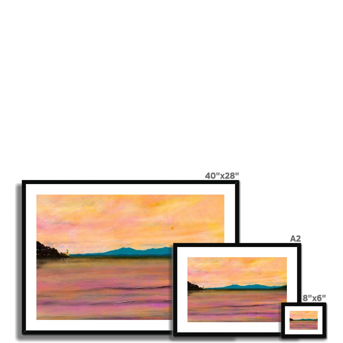 Dusk Over Arran & The Cloch Framed & Mounted Print