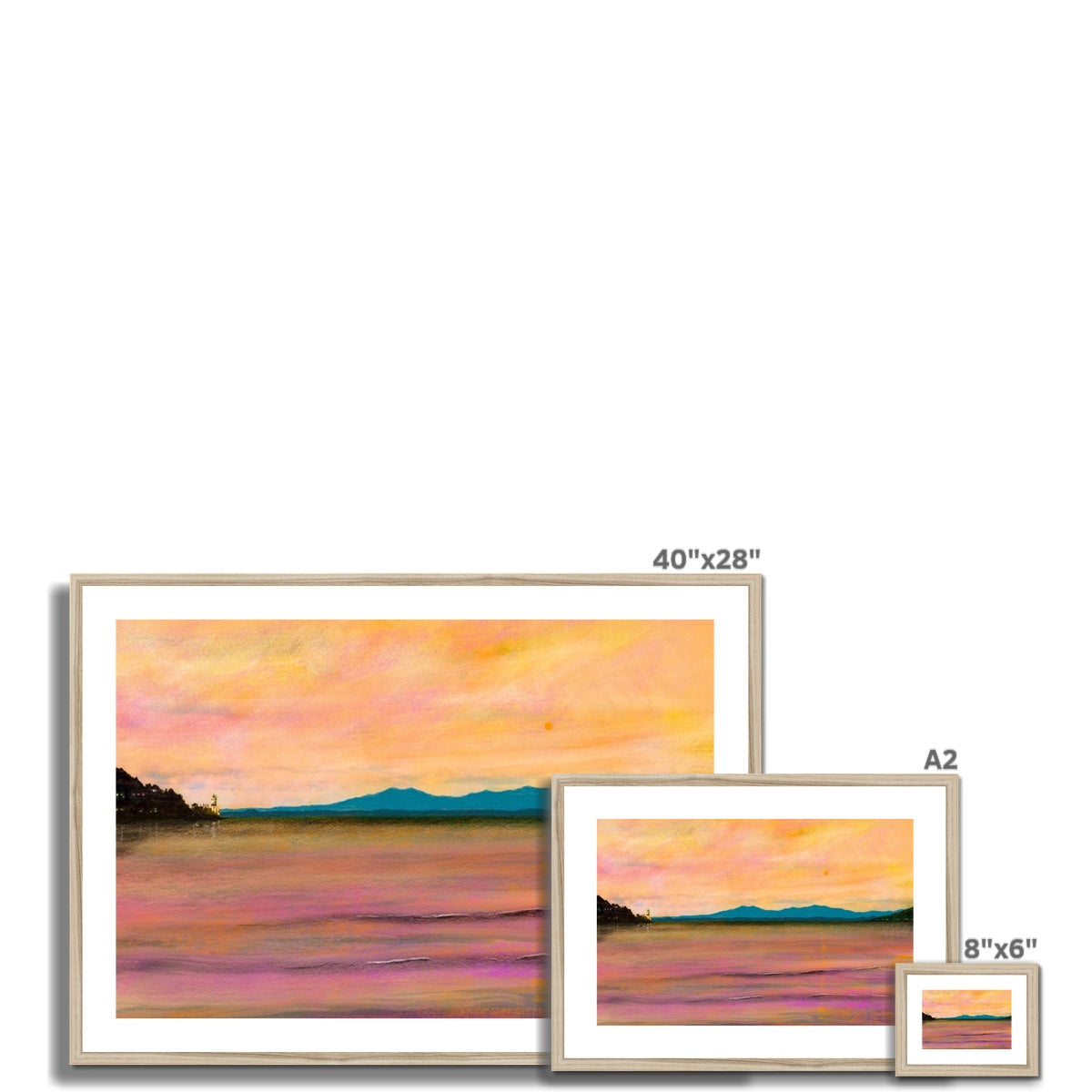 Dusk Over Arran & The Cloch Framed & Mounted Print