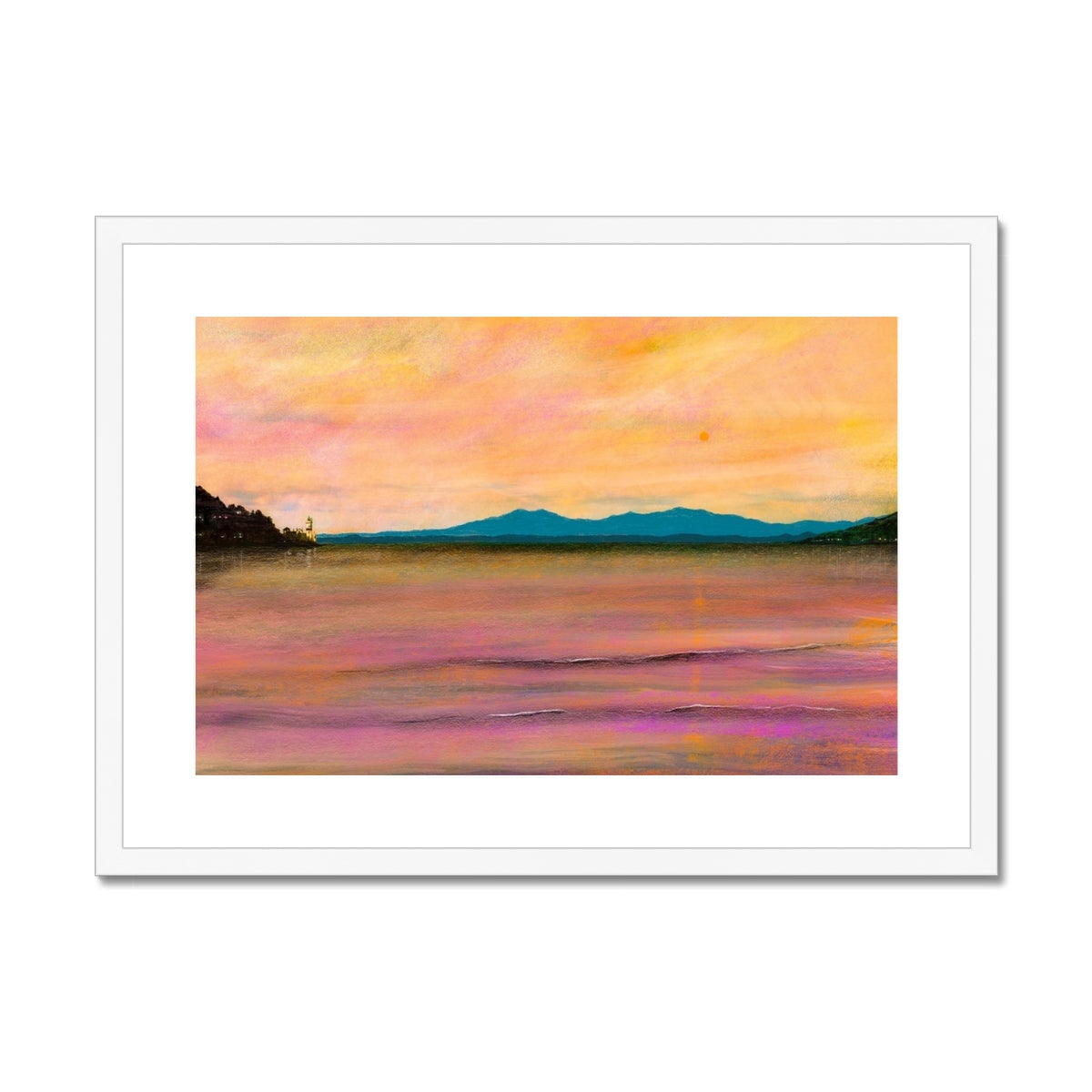 Dusk Over Arran & The Cloch Framed & Mounted Print