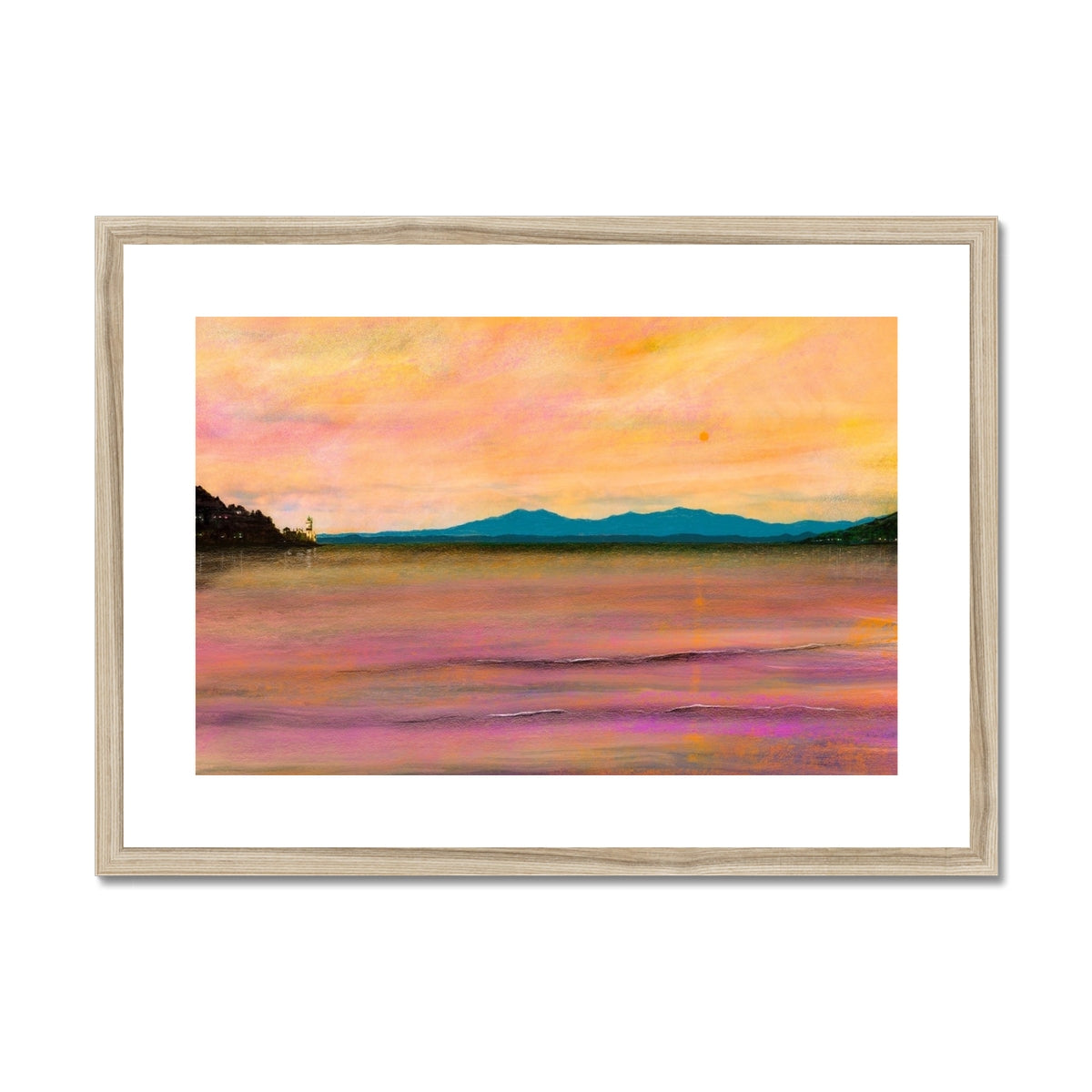 Dusk Over Arran & The Cloch Framed & Mounted Print