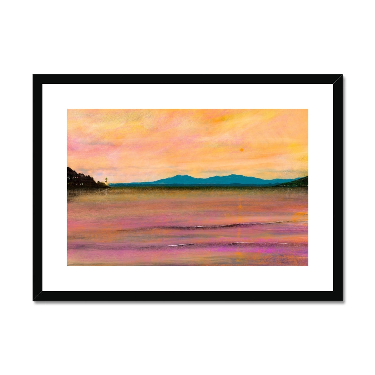 Dusk Over Arran & The Cloch Framed & Mounted Print