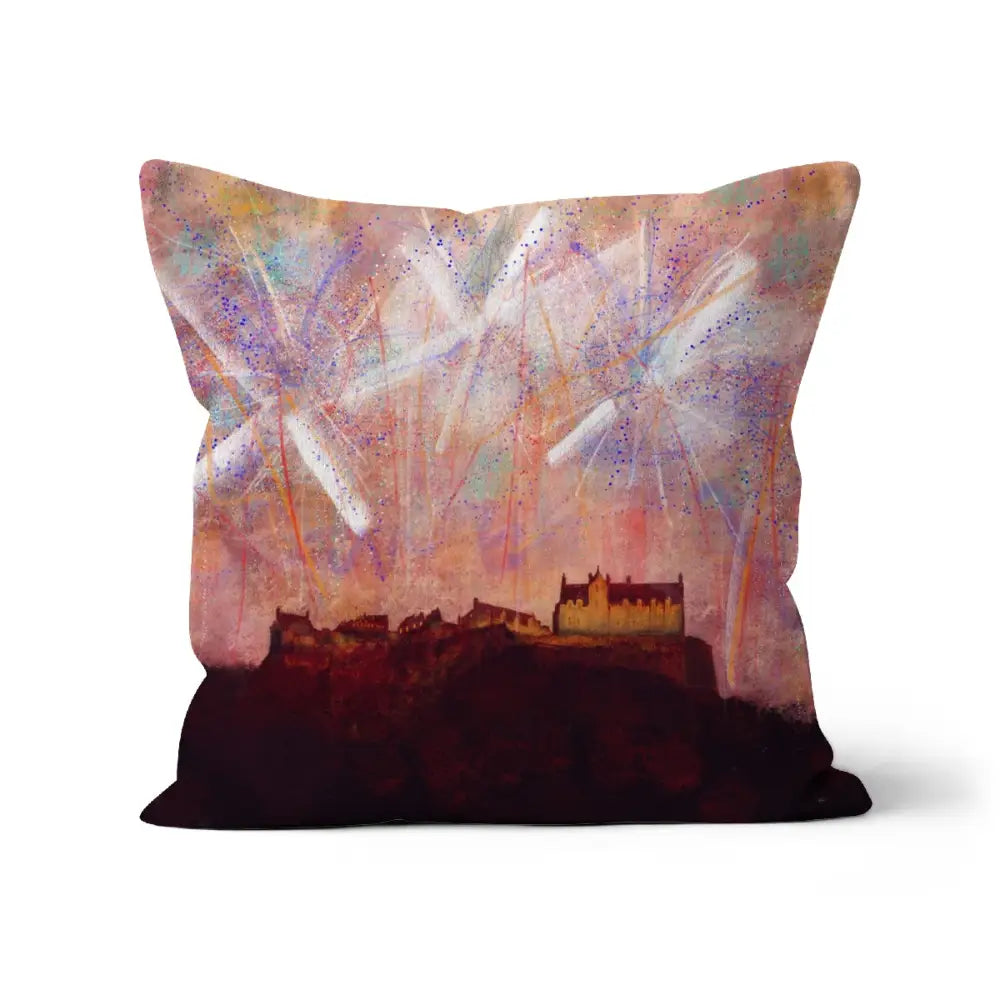 Edinburgh Castle Fireworks Cushion