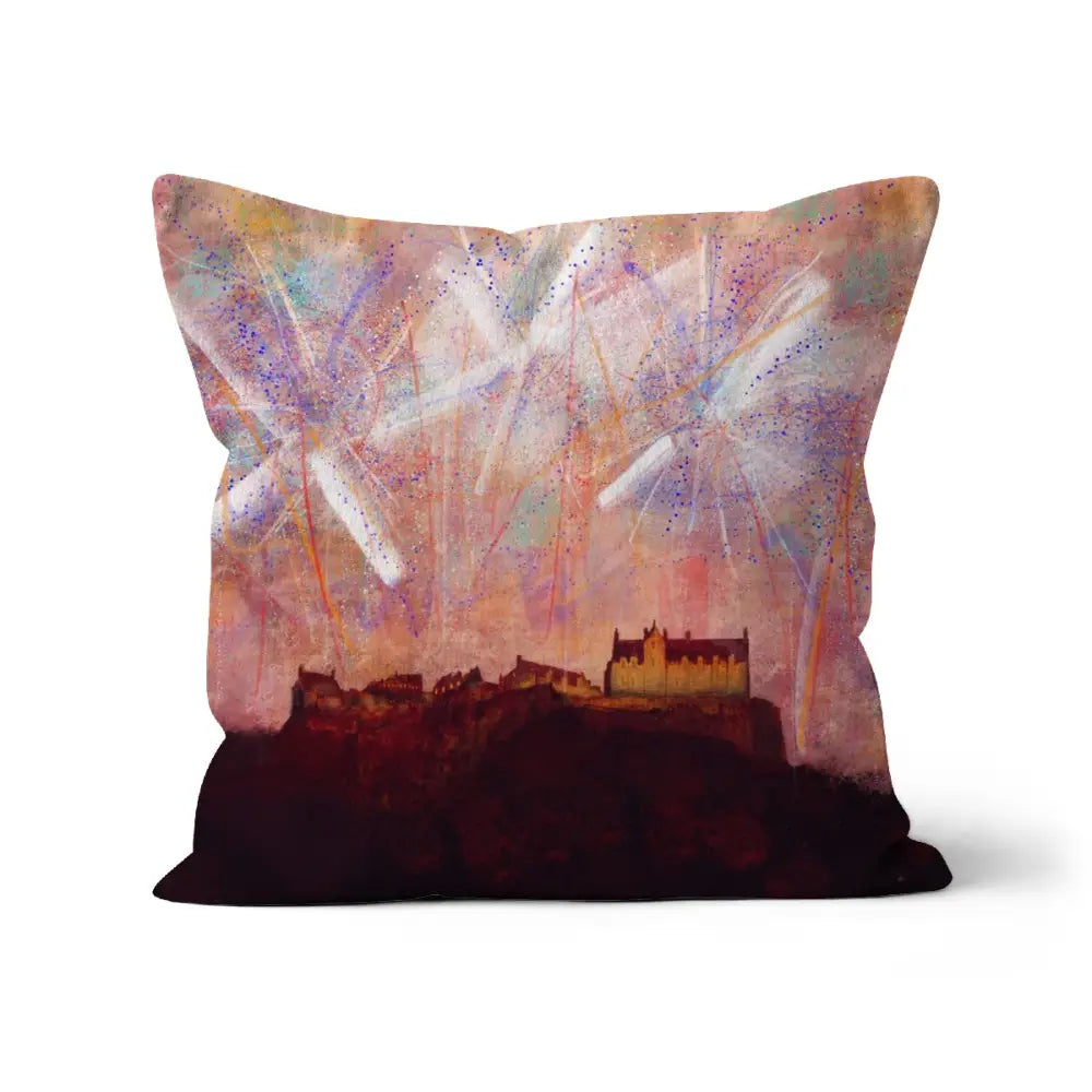 Edinburgh Castle Fireworks Cushion