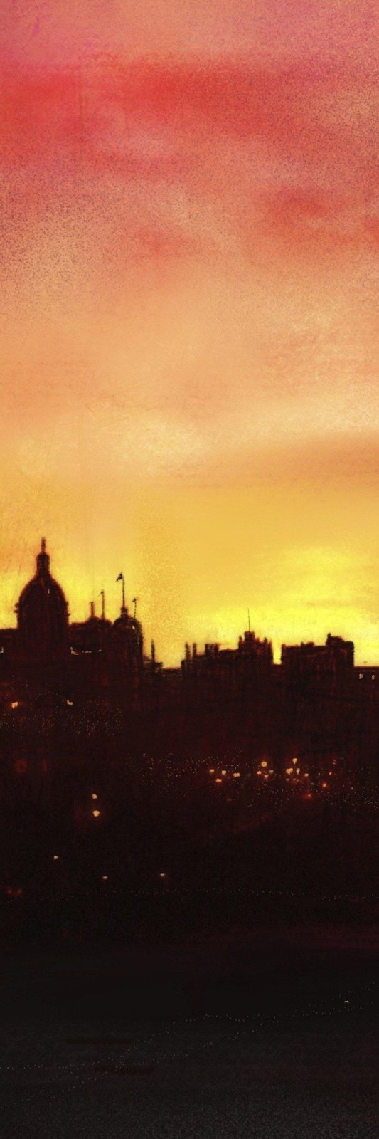 Edinburgh Sunset Triptych Canvas Print