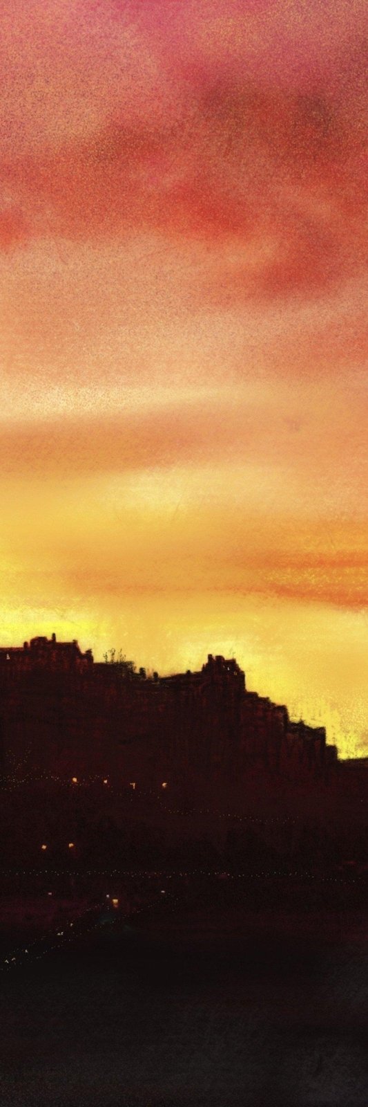 Edinburgh Sunset Triptych Canvas Print