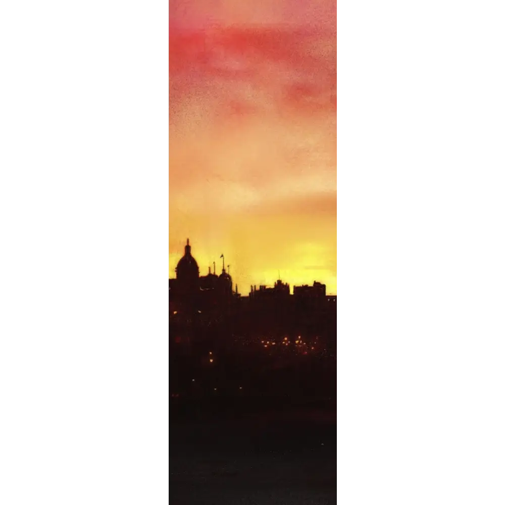Edinburgh Sunset Triptych Canvas Print
