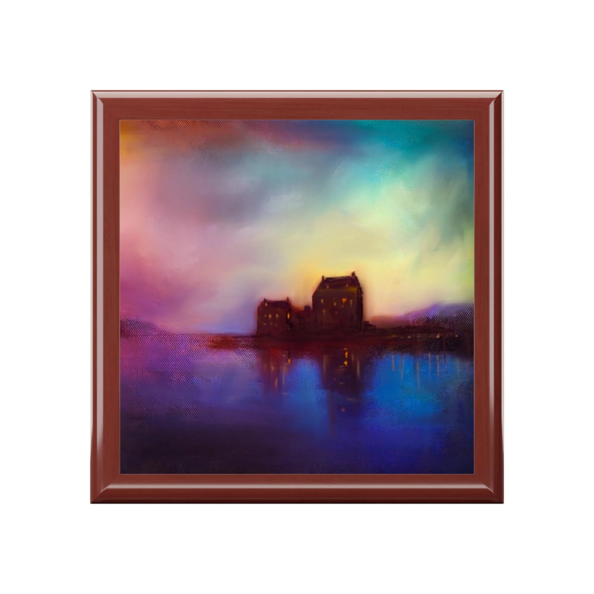 Eilean Donan Castle Sunset | Jewellery Box | Scotland - Historic & Iconic Art Gallery Worldwide Shipping Square Framed Painting Scottish