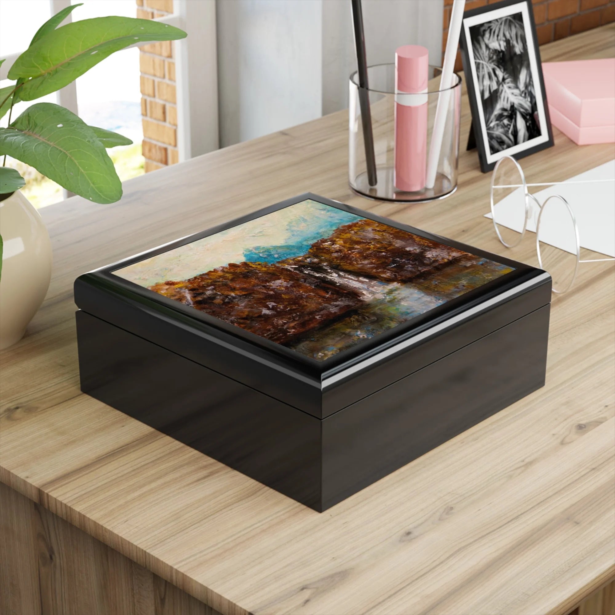 The Fairy Pools Skye | Jewellery Box | Scotland - Art Gallery Worldwide Shipping Black Wooden Keepsake Paintings | Prints | Gifts