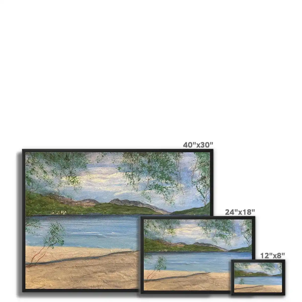 Firkin Point Loch Lomond Framed Canvas - Lochs & Mountains Art Gallery Scotland Worldwide Shipping Scottish and Paintings Prints by Artist