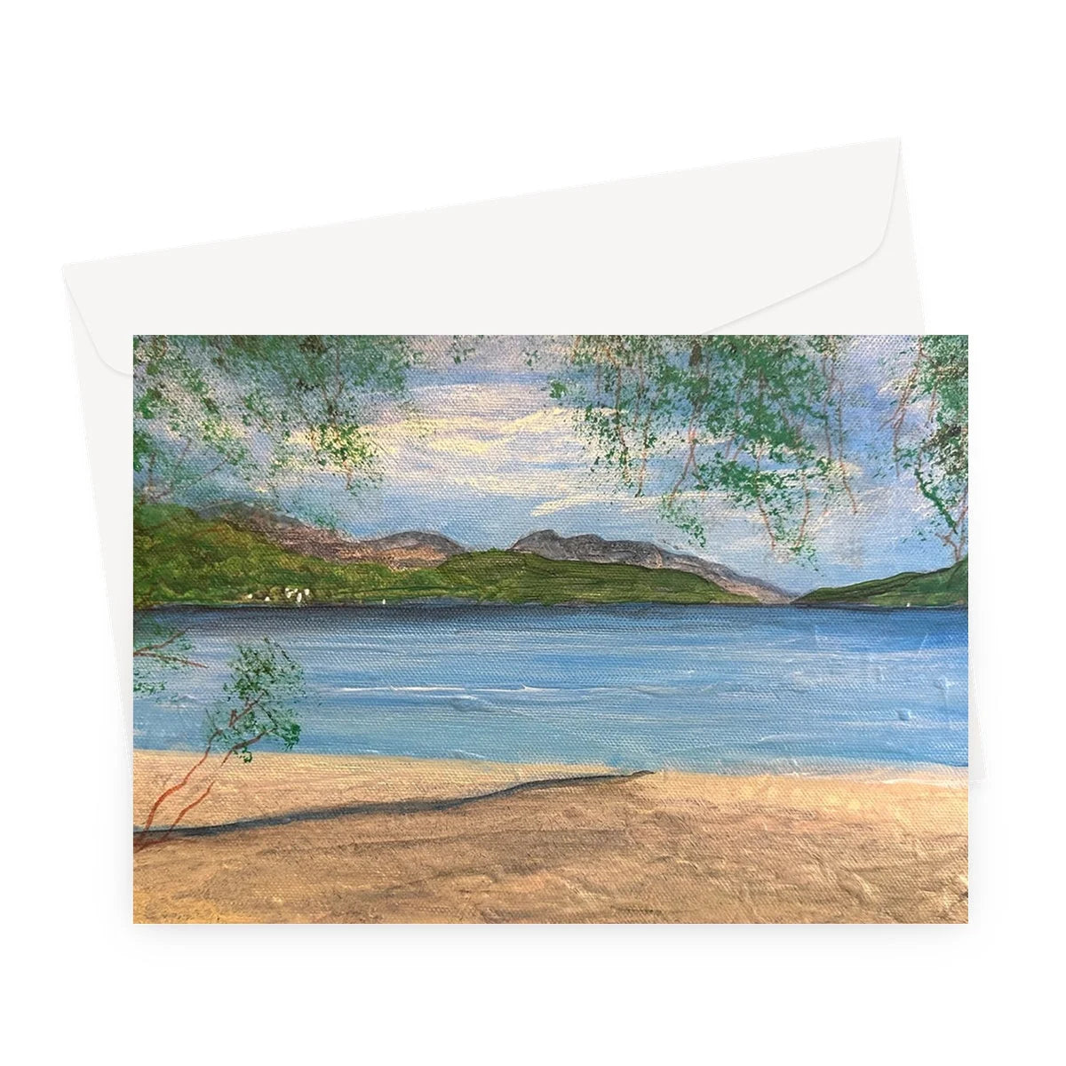 Firkin Point Loch Lomond Greeting Card - Lochs & Mountains Art Gallery Scotland Worldwide Shipping Scottish and Paintings Prints by Artist