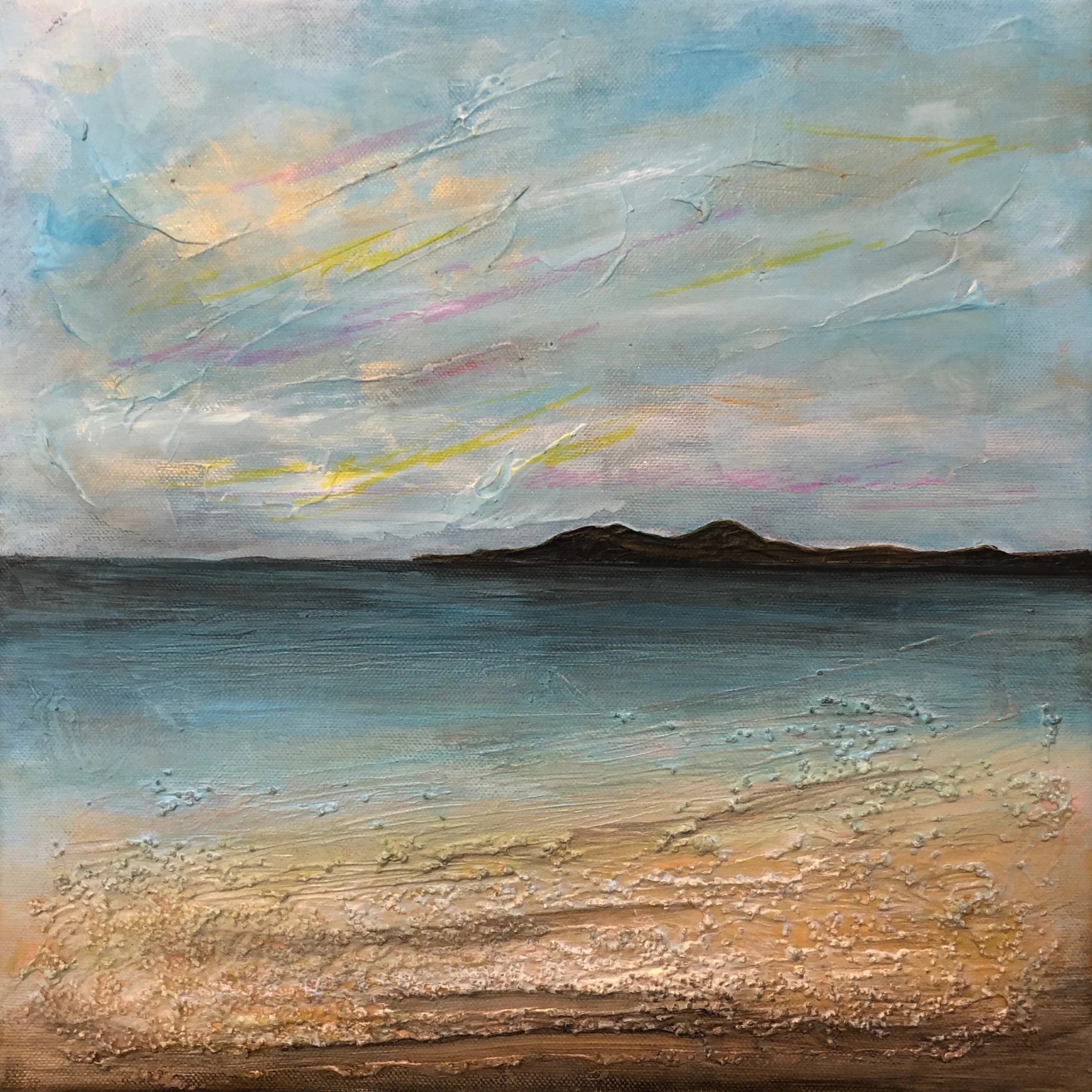 Garrynamonie Beach Original Painting - Scottish Artist Hebridean Islands Art Gallery Scotland