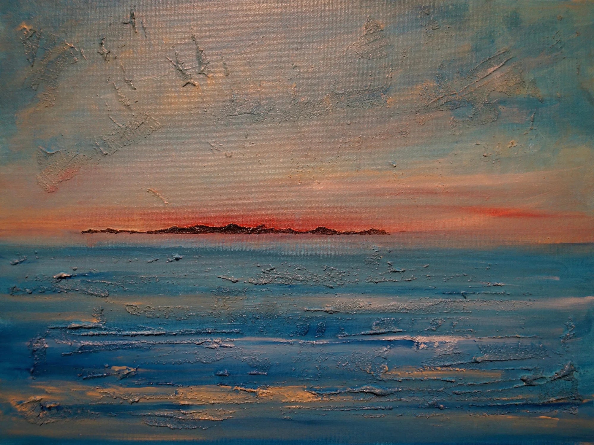 Gigha Sunset Original Painting - Scottish Artist Hebridean Islands Art Gallery Scotland