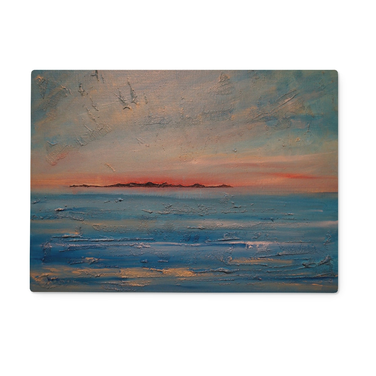 Gigha Sunset Glass Chopping Board.