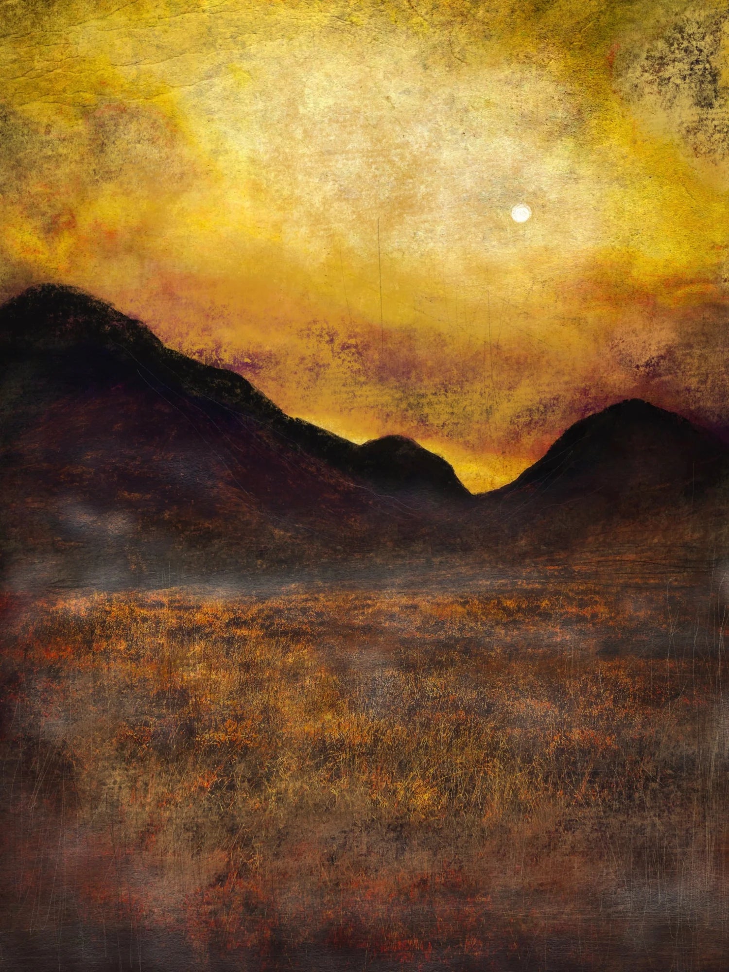 Glencoe Moonlight Original Painting - Scottish Artist Art Gallery Scotland