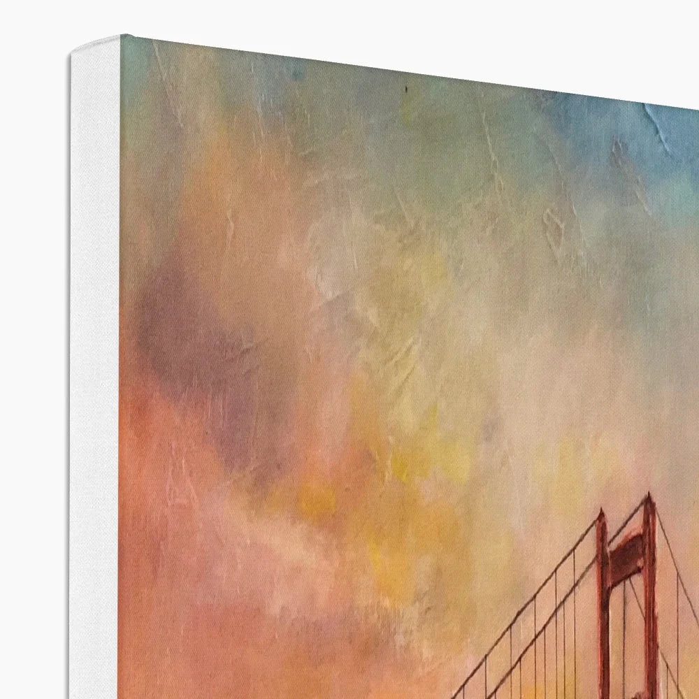 The Golden Gate Bridge Original Cityscape Painting on Canvas - World Art Gallery Scotland Worldwide Shipping Hunter Scottish Prints