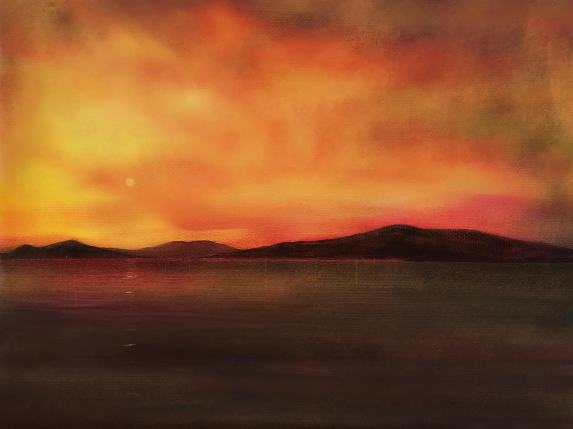 Harris Sunset Original Painting - Scottish Artist Hebridean Islands Art Gallery Scotland