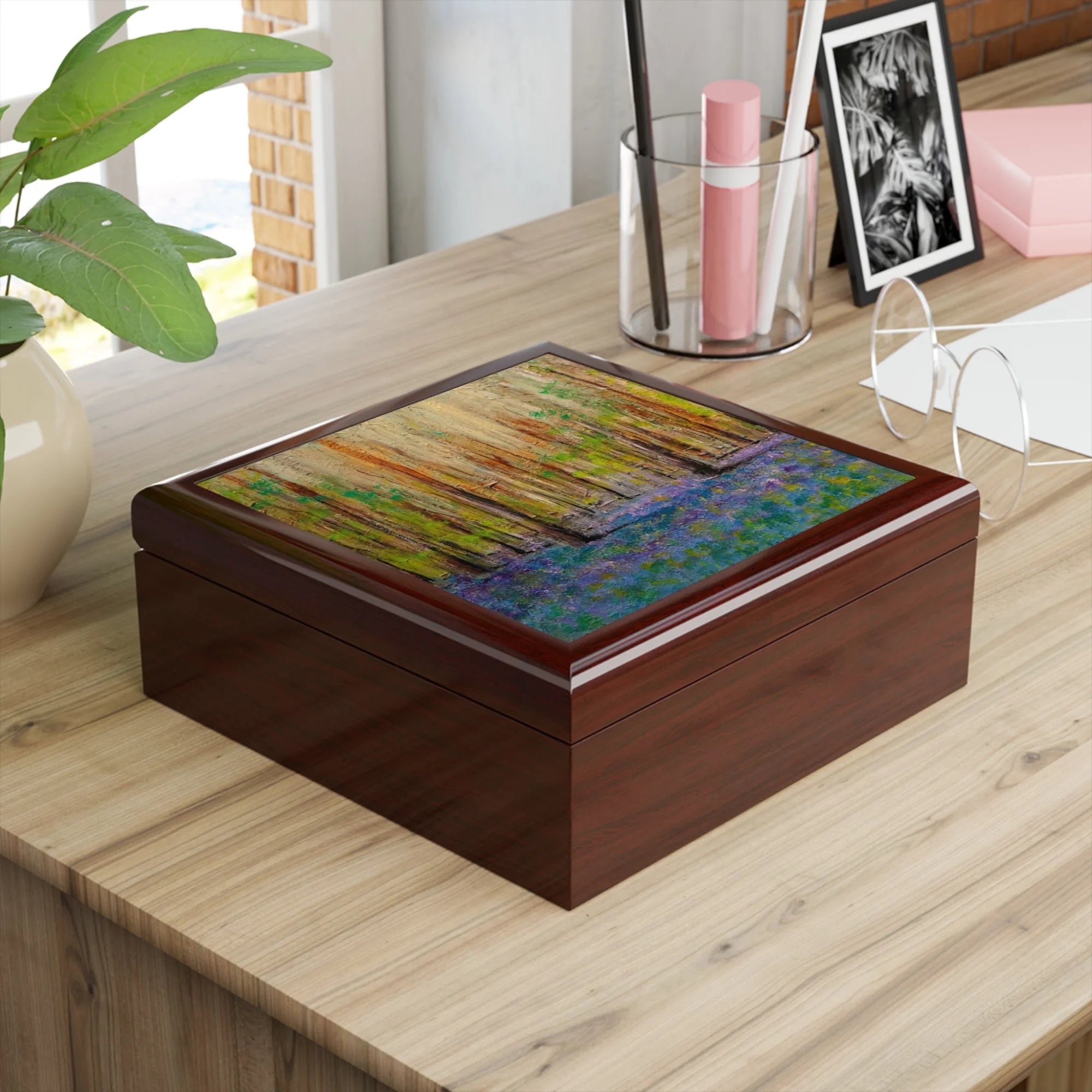 Highland Bluebells | Art Jewellery Box | Scotland - Highlands & Lowlands Gallery Worldwide Shipping Rectangular Wooden Keepsake Scottish