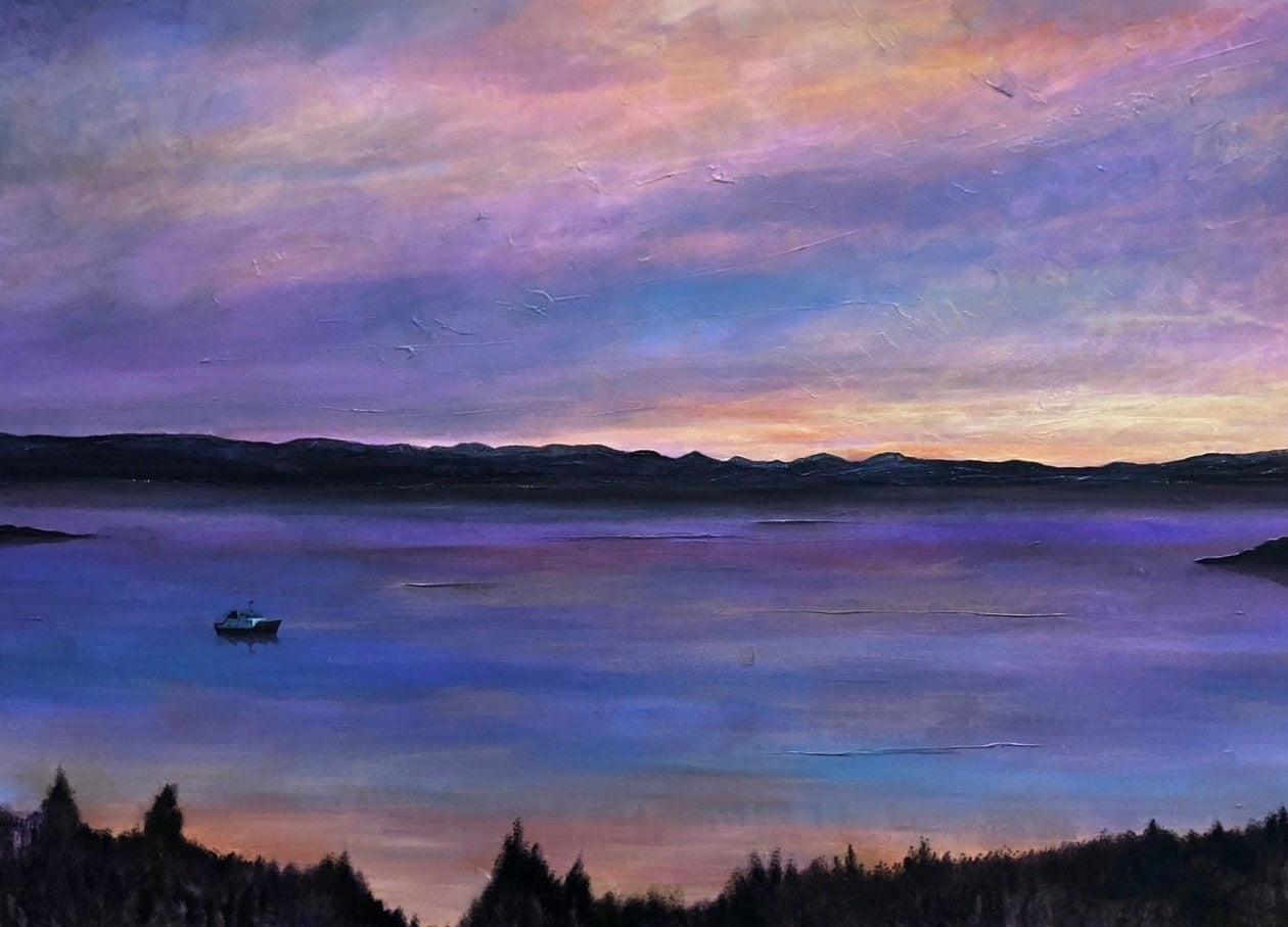 Lamlash Dusk Arran Scottish Landscape Painting