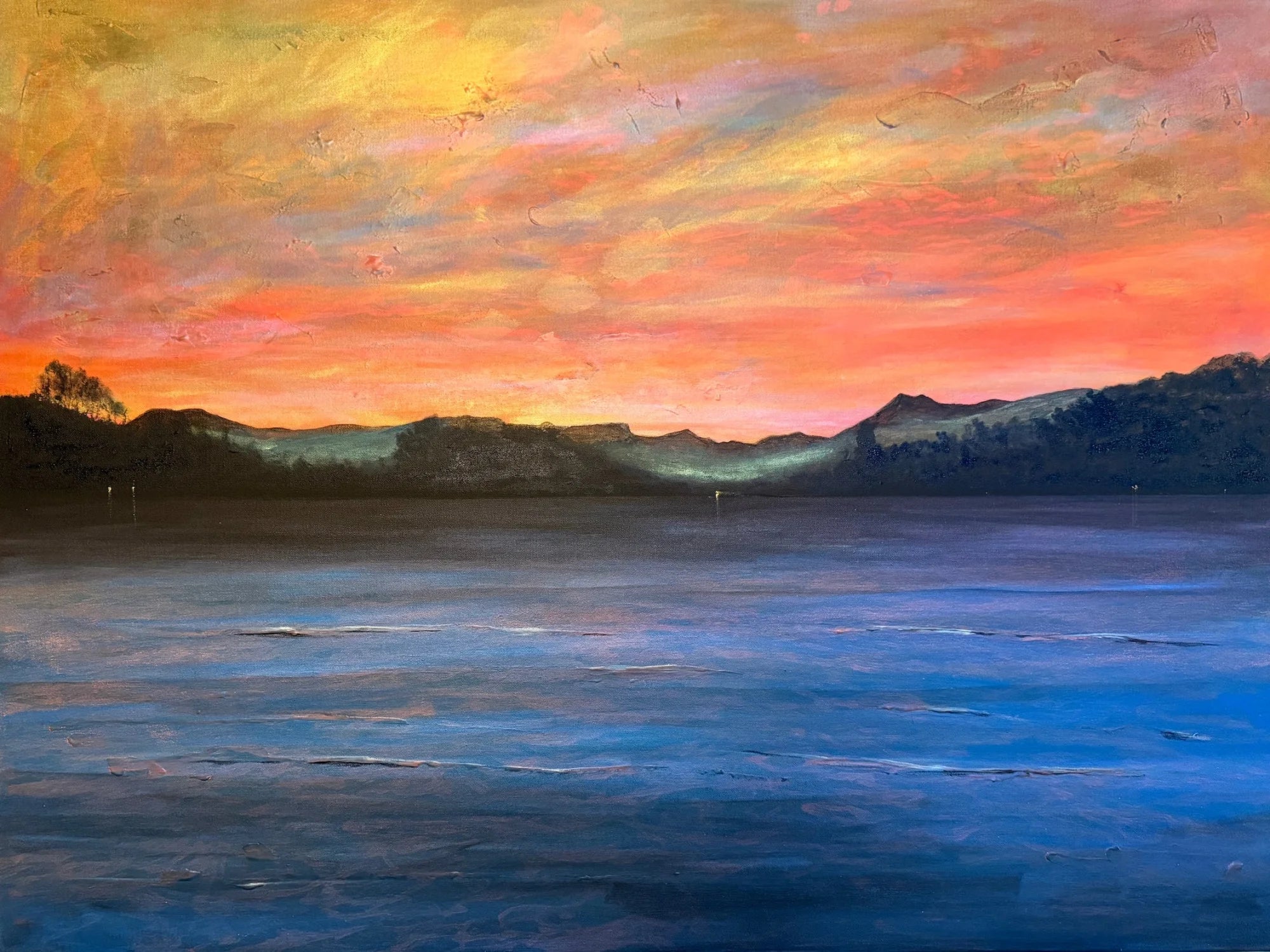 Loch Maree & Slioch Original Painting - Scottish Artist Lochs Mountains Art Gallery Scotland