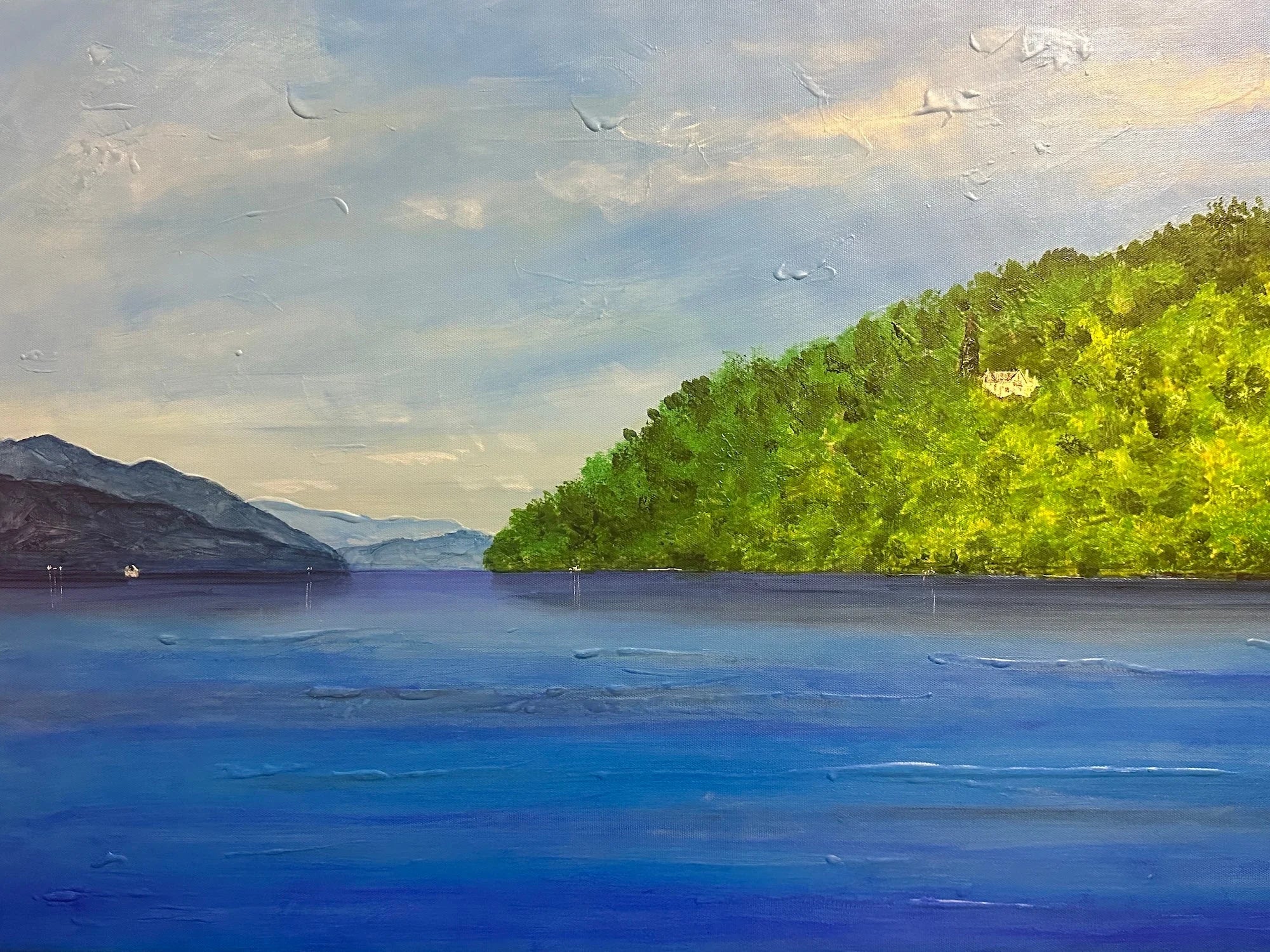 Loch Ness & Foyers Lodge Original Painting - Scottish Artist Lochs Mountains Art Gallery Scotland