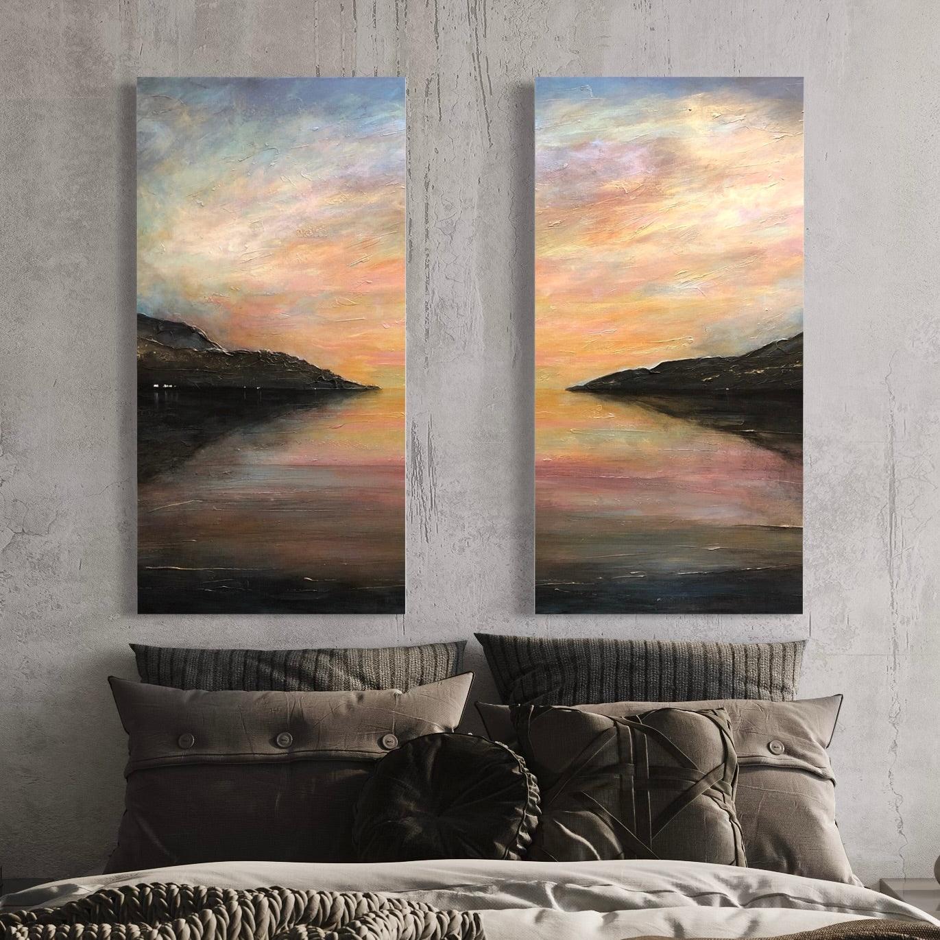 Loch Ness Glow Diptych Canvas Print